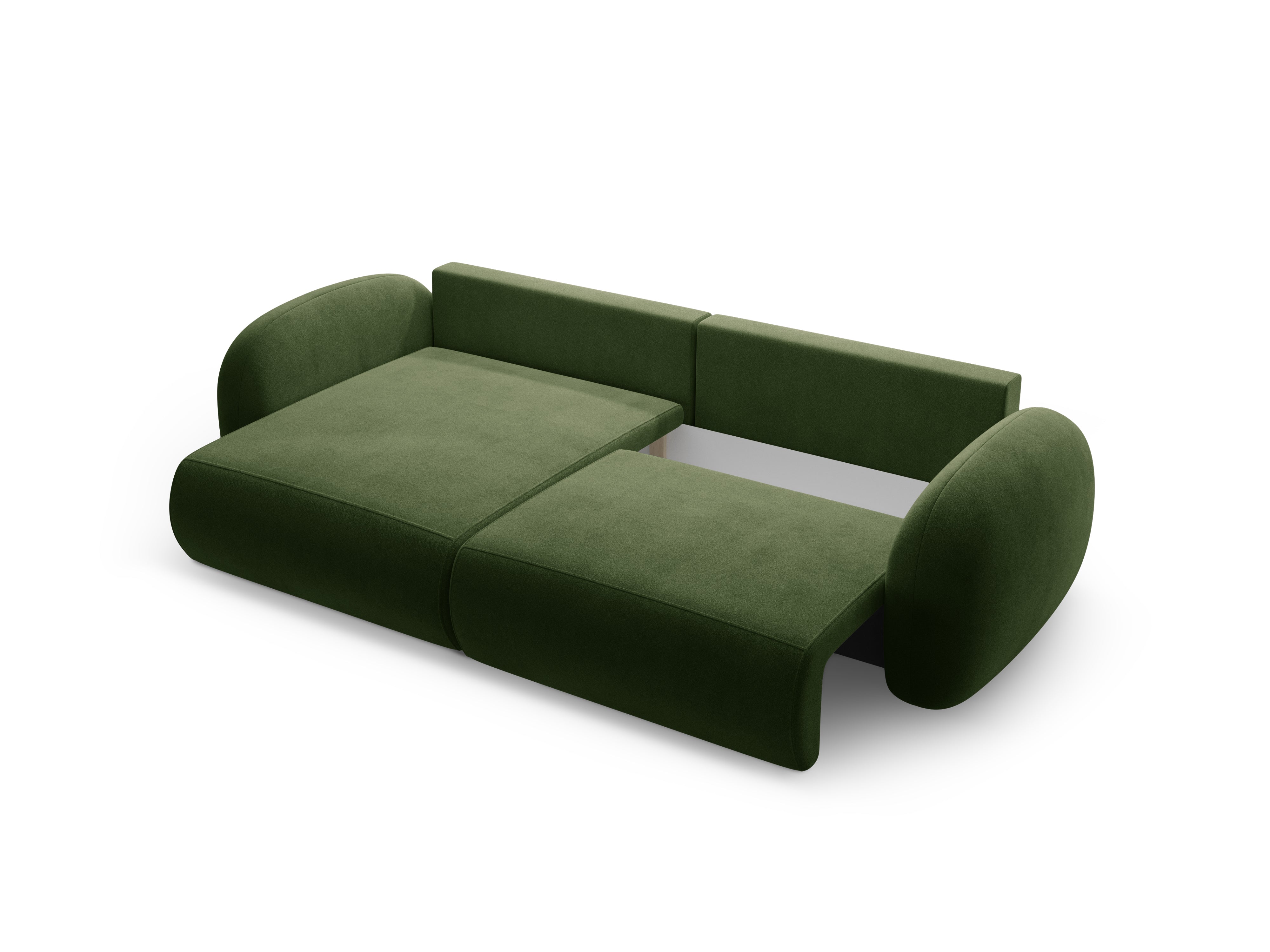 Universal velvet corner sofa with sleeping function for 4 people TONALE military green