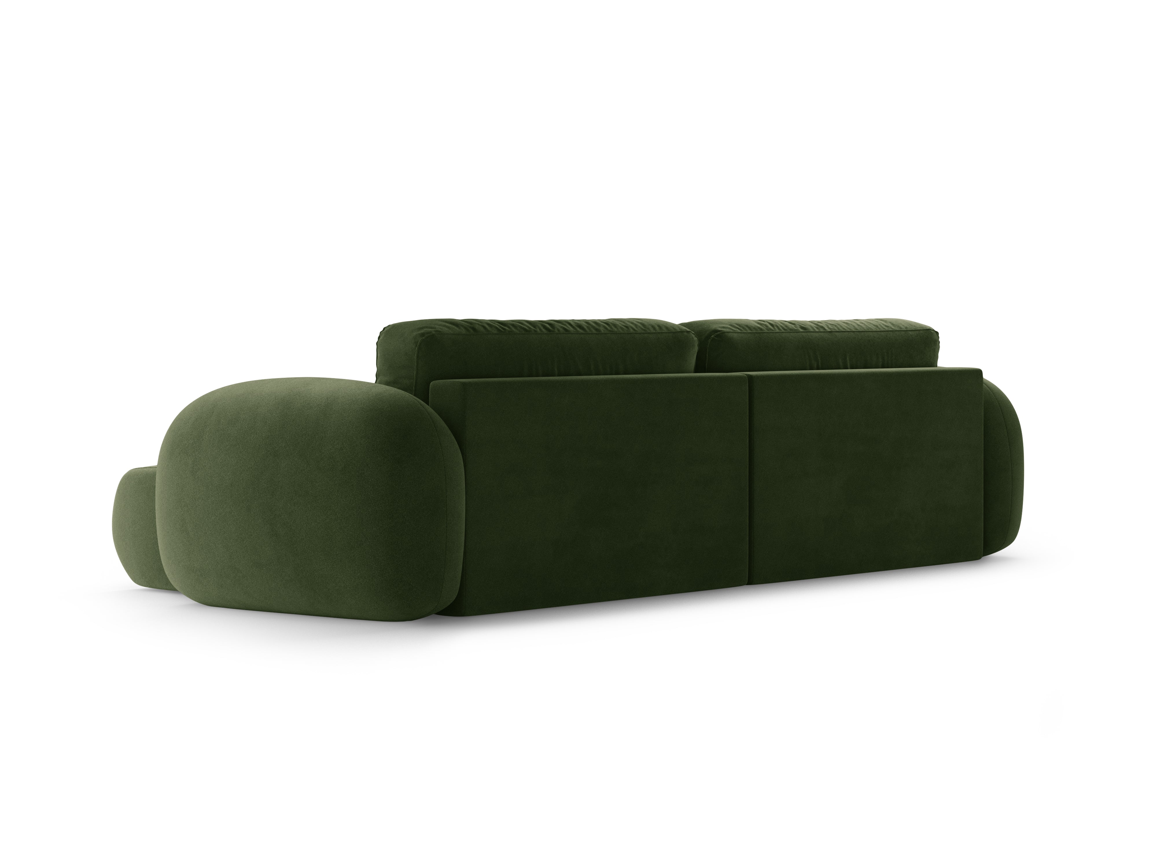 Universal velvet corner sofa with sleeping function for 4 people TONALE military green