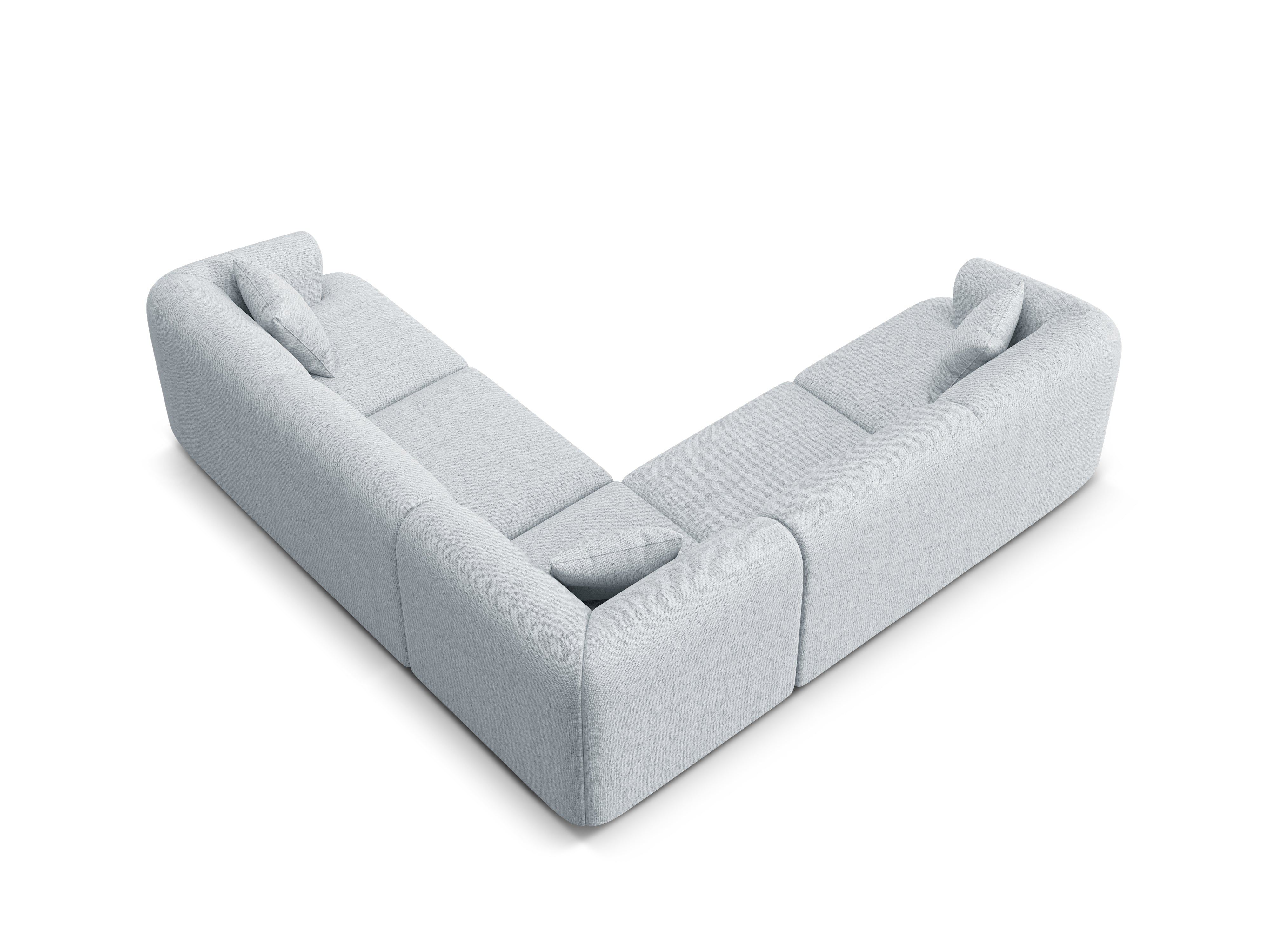 Symmetrische 4-Sitzer-Couch CAMPI hellgraues Chenille