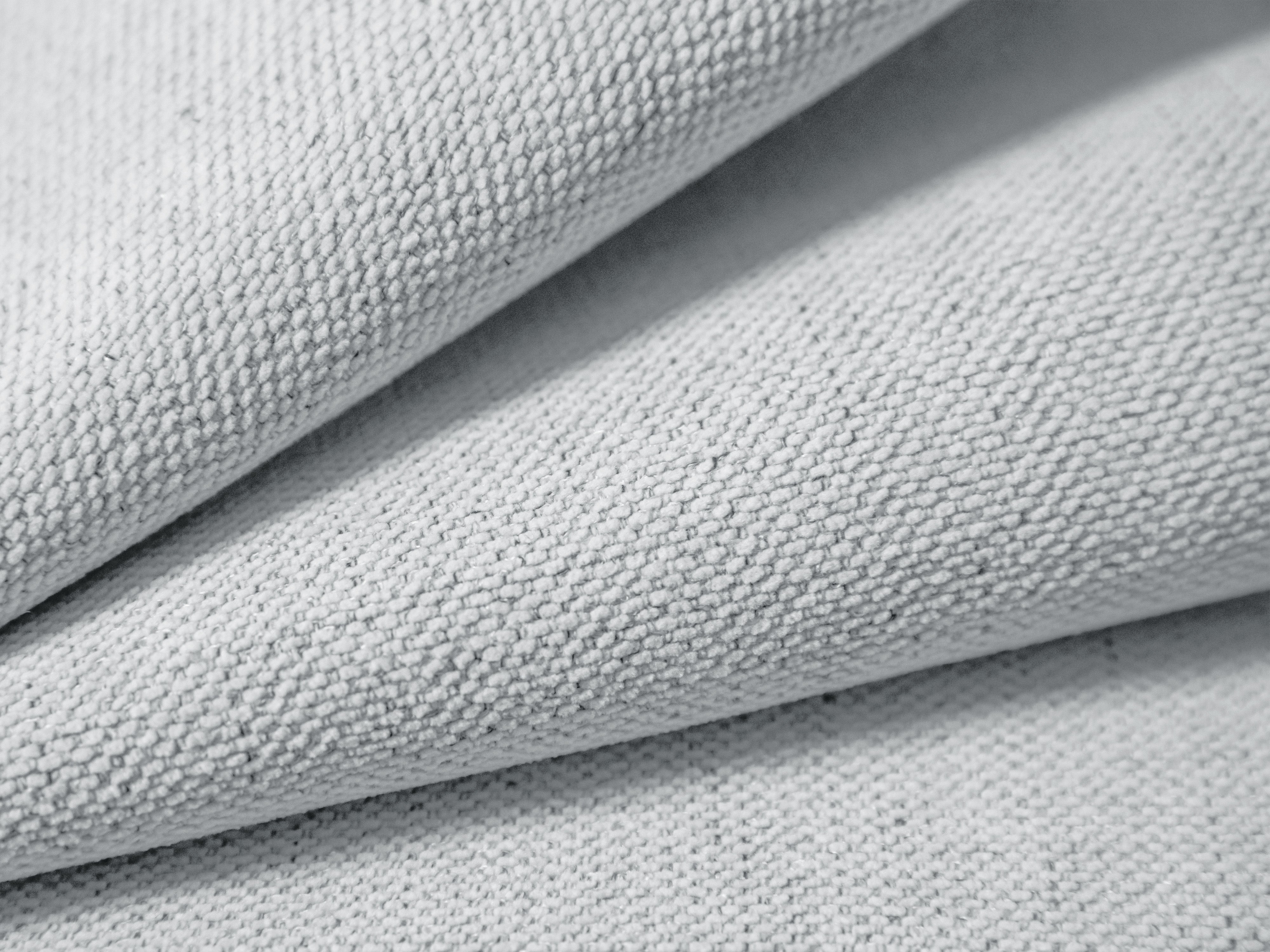 Symmetrische 4-Sitzer-Couch CAMPI hellgraues Chenille