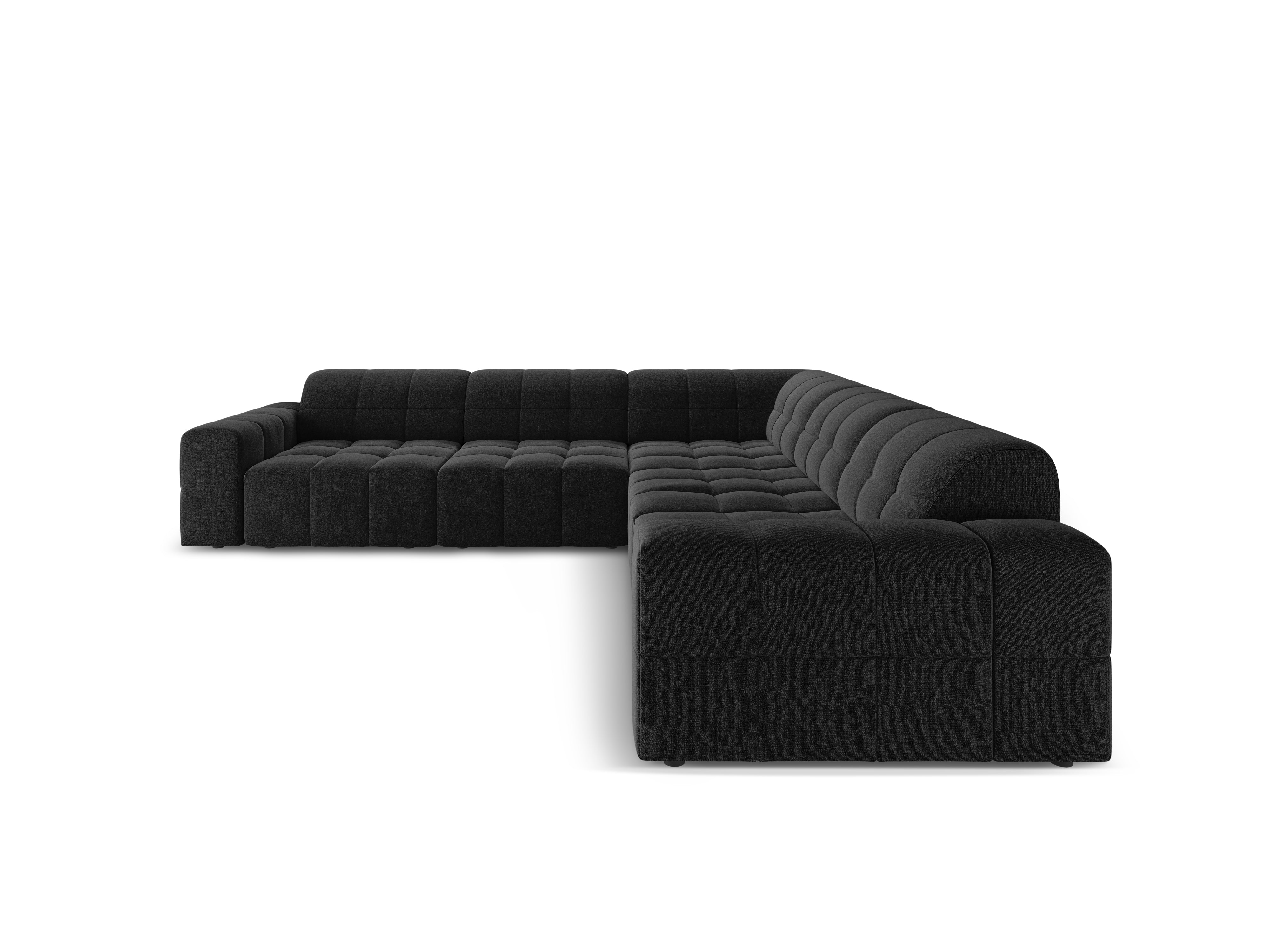 Symmetrische Eckcouch CHICAGO schwarzer Chenille