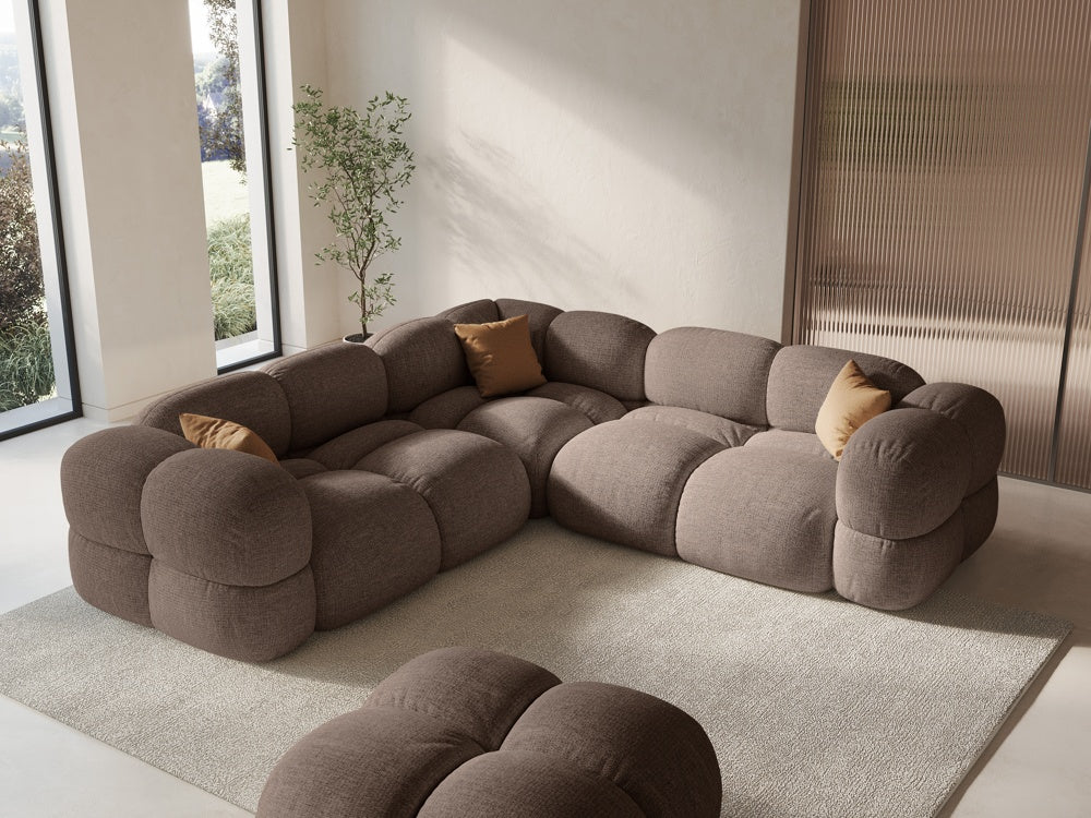 Symmetrische Eckcouch LORETTO Cappuccino