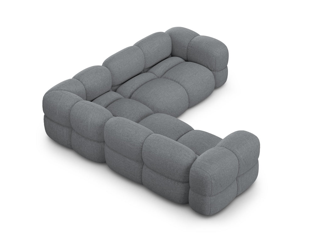 Symmetrische Eckcouch LORETTO grau-blau