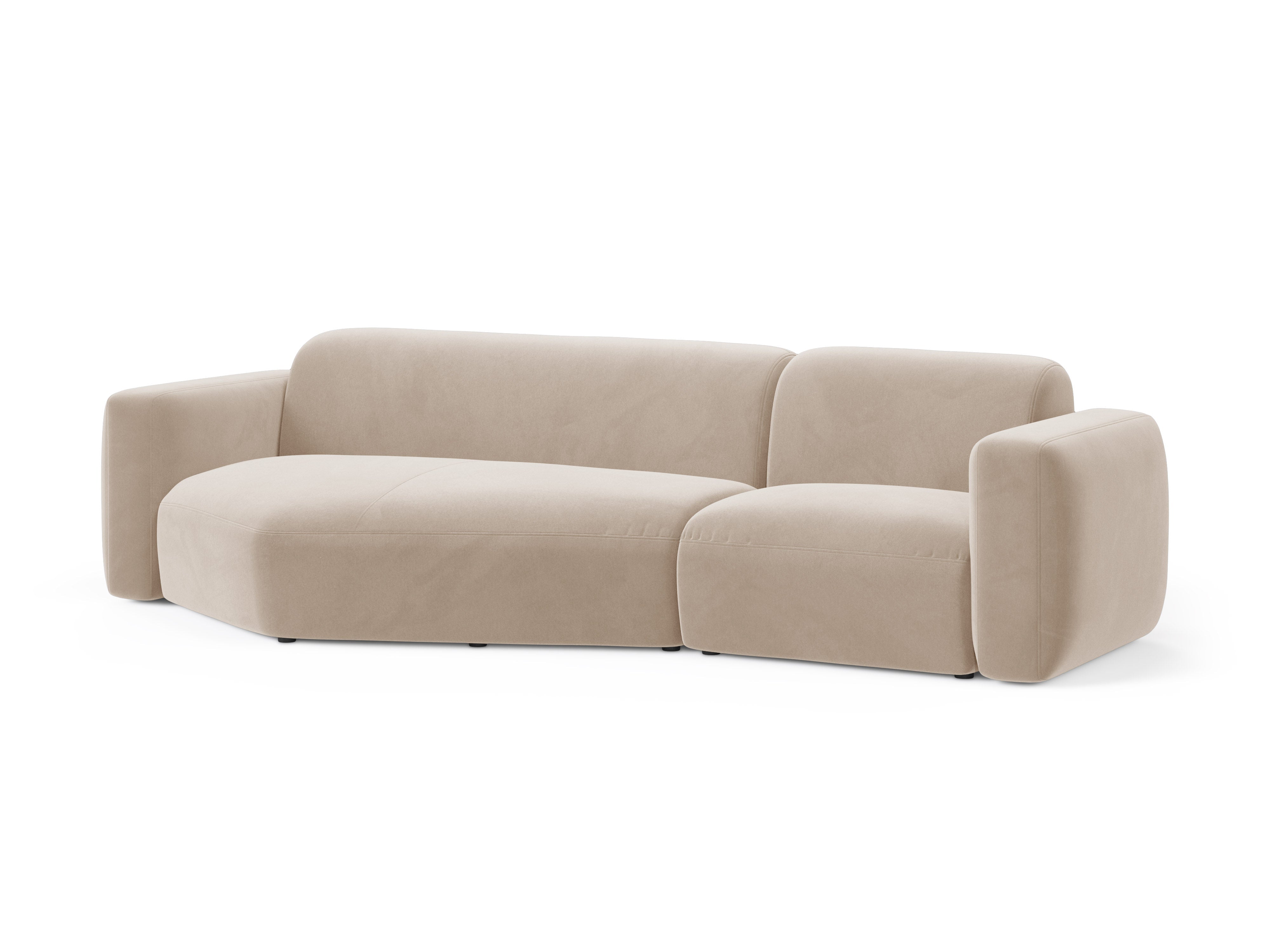 Left-facing velvet corner sofa STRINO beige