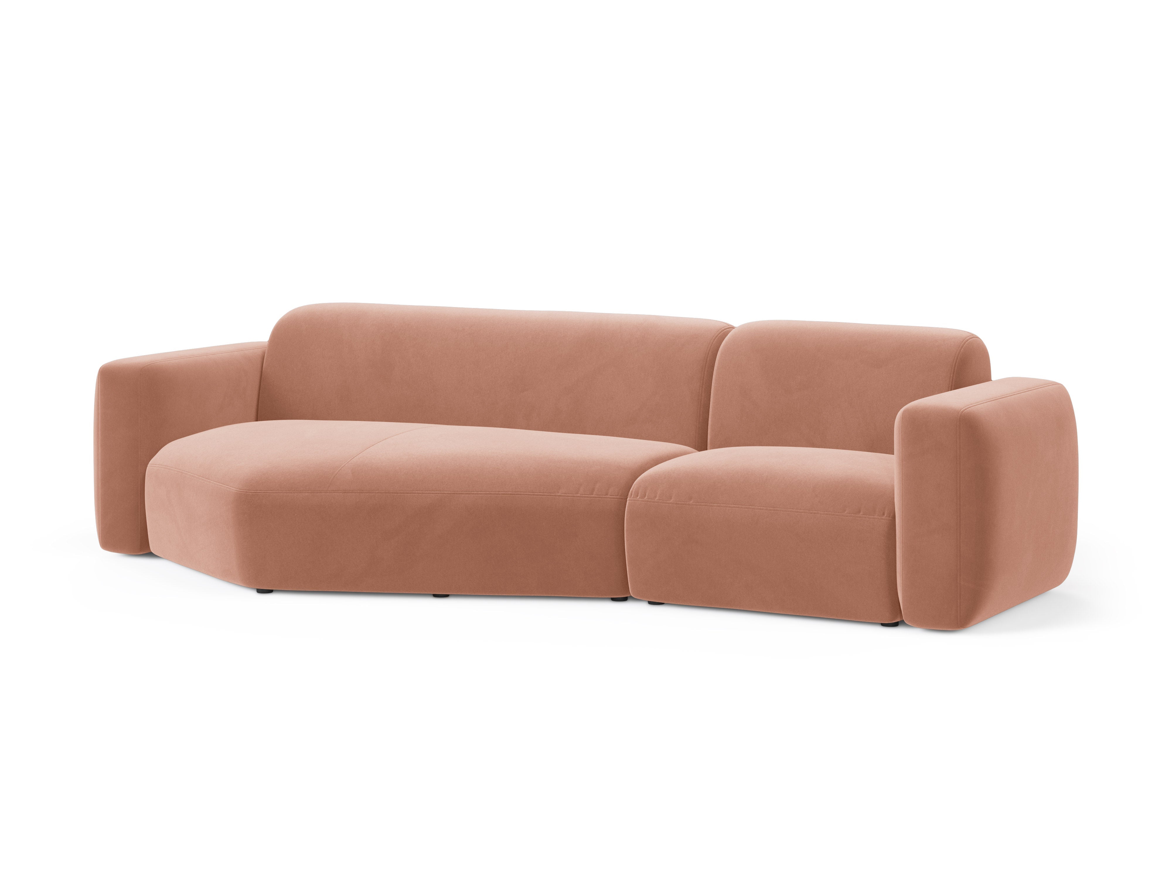 Left-facing velvet corner sofa STRINO pink