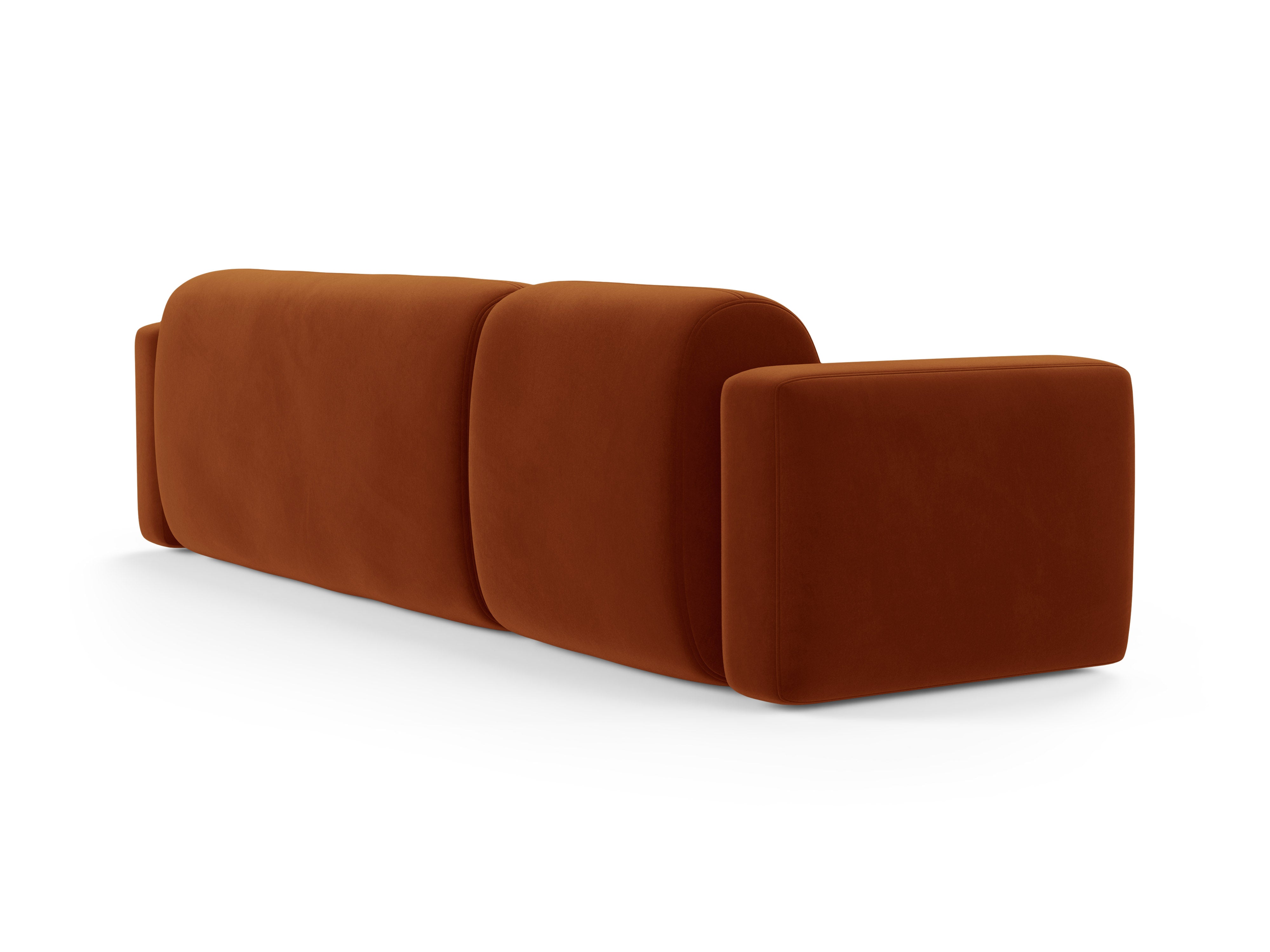 Samt-Ecksofa rechts STRINO Terrakotta