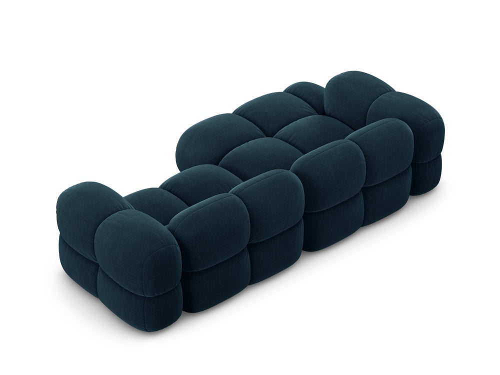 Samt-Ecksofa 3-sitzig links LORETTO petrol