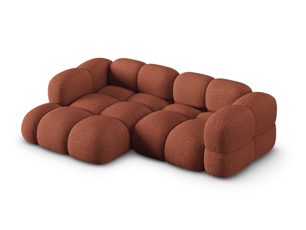 Left-facing 3-seater corner sofa LORETTO coral