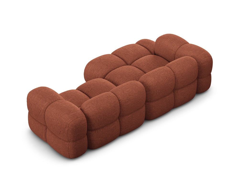 Left-facing 3-seater corner sofa LORETTO coral