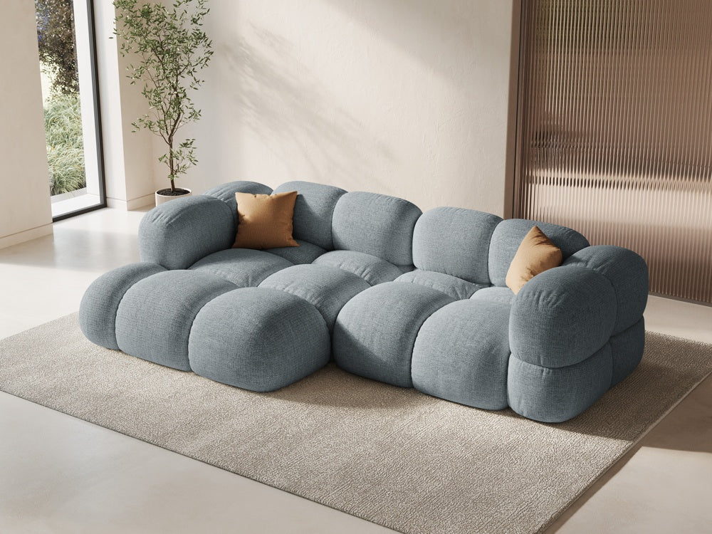 3-sitziger linker Ecksofa LORETTO pastellblau