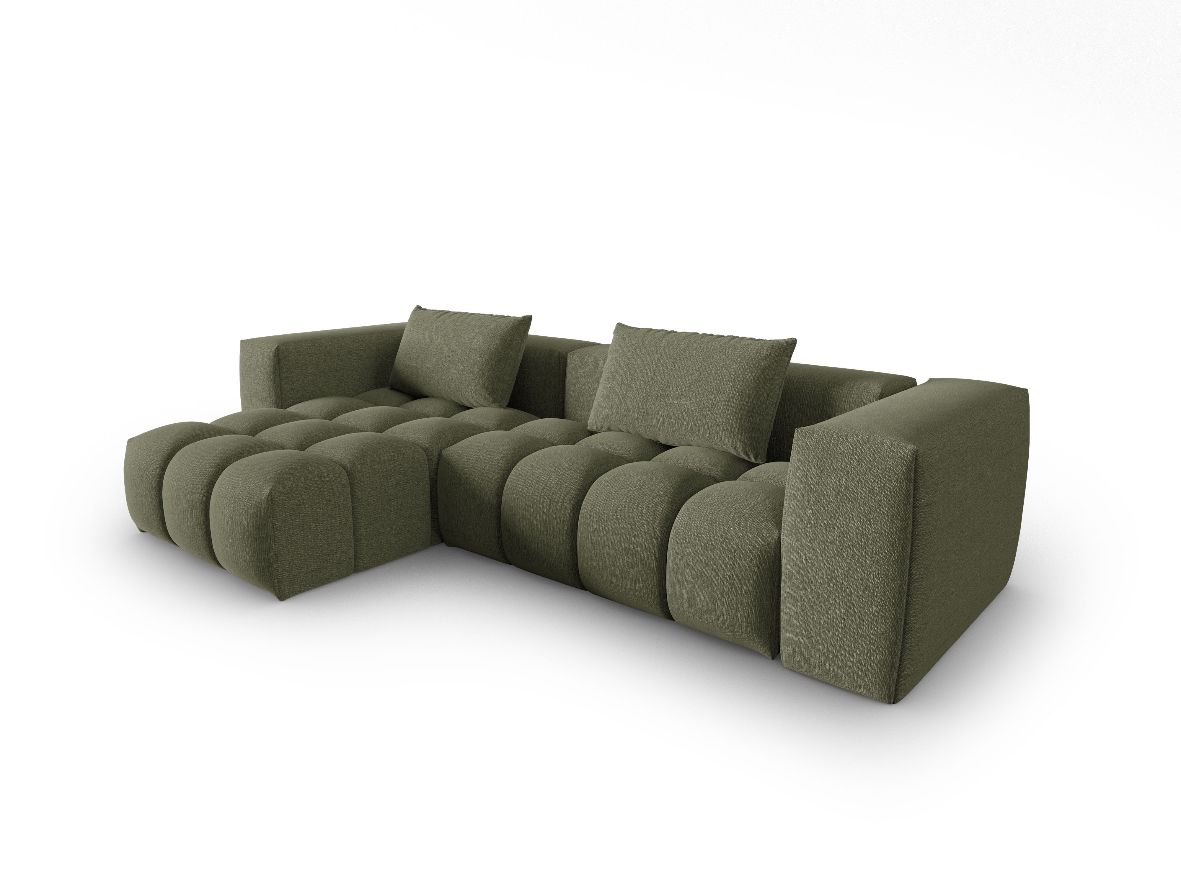 Narożnik 3-osobowy lewostronny VERONA oliwkowy – Cosmopolitan Design