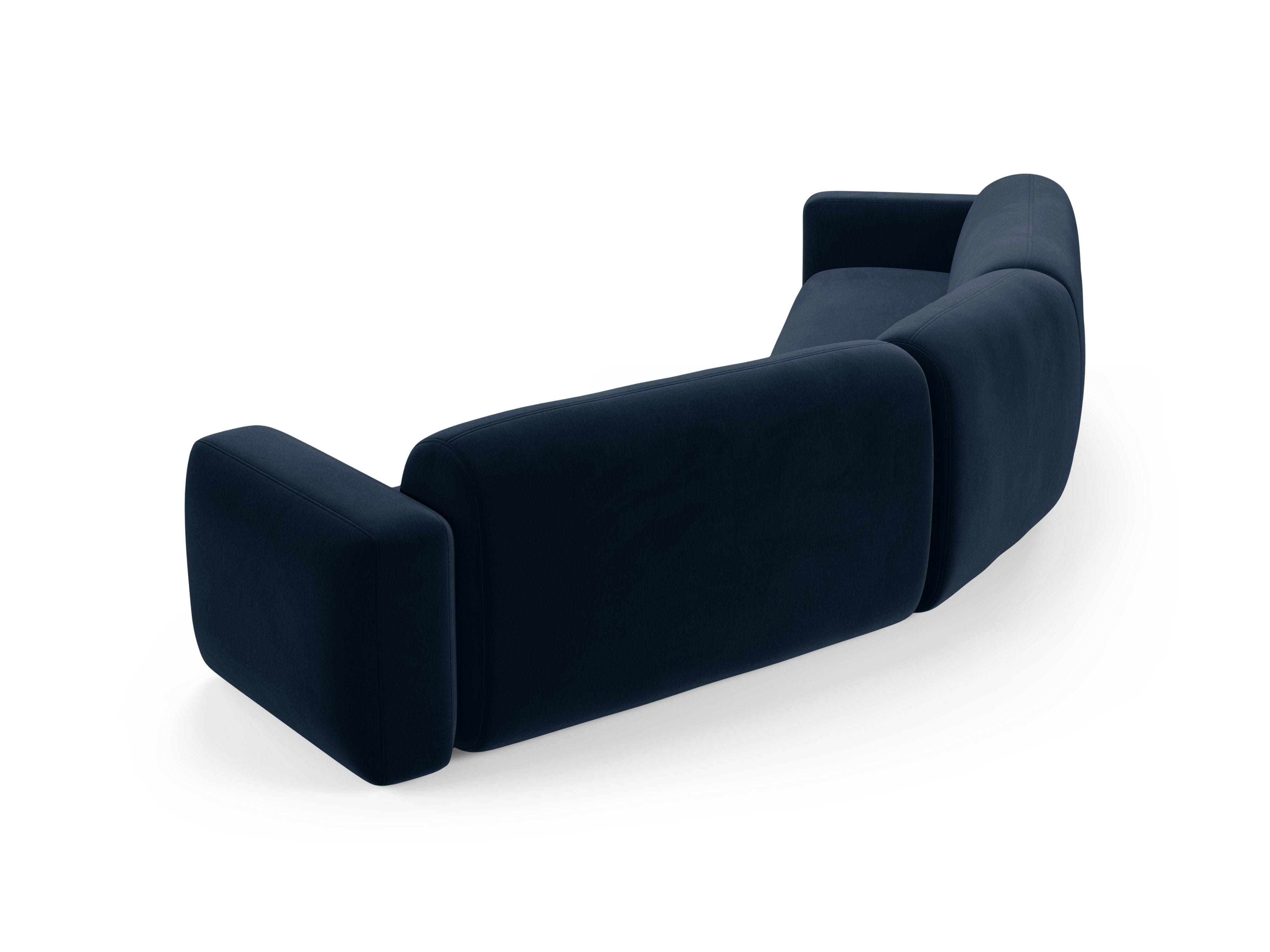 Samt-Ecksofa symmetrisch STRINO marineblau