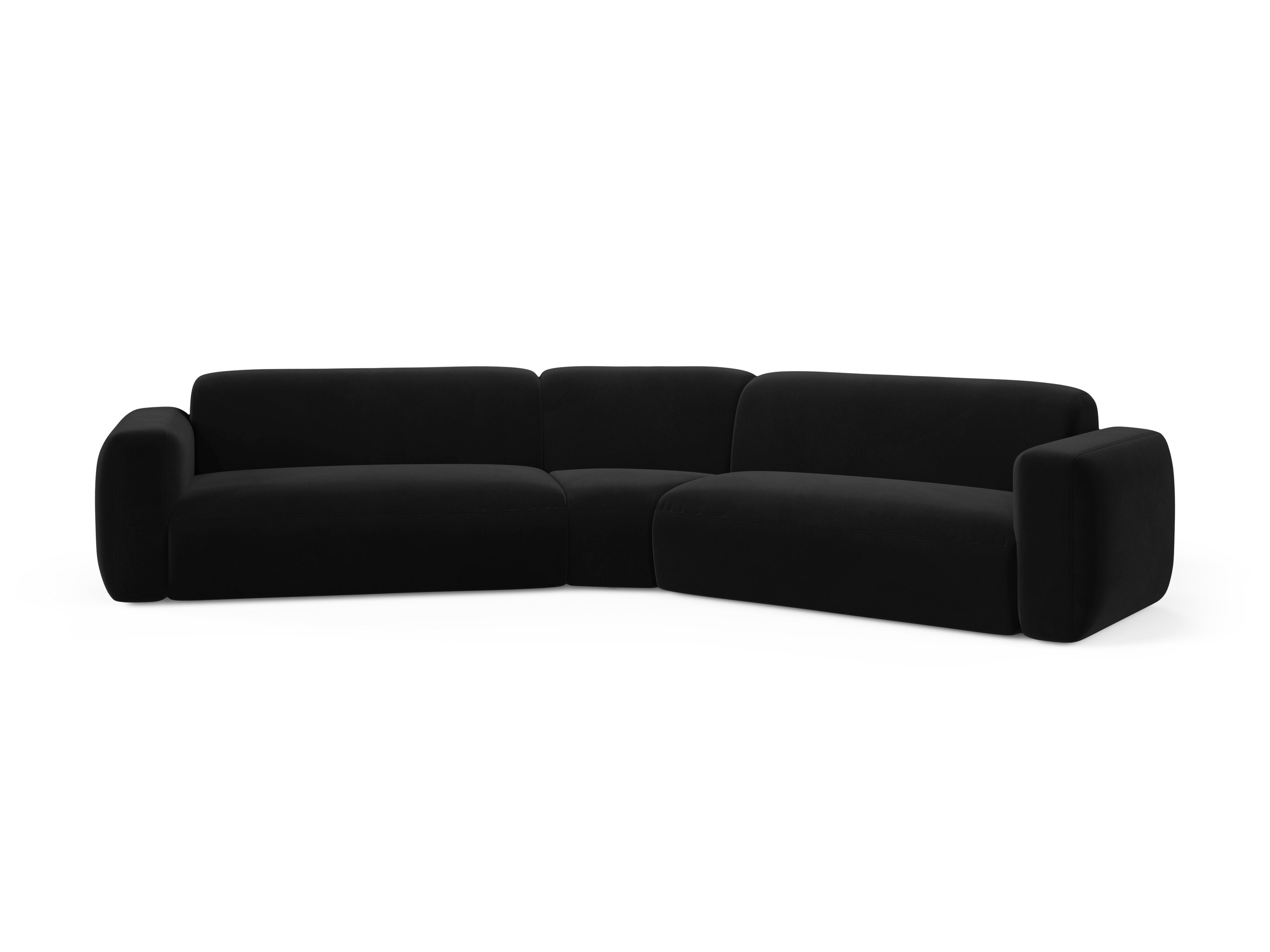 Symmetrische Samt-Eckcouch STRINO schwarz