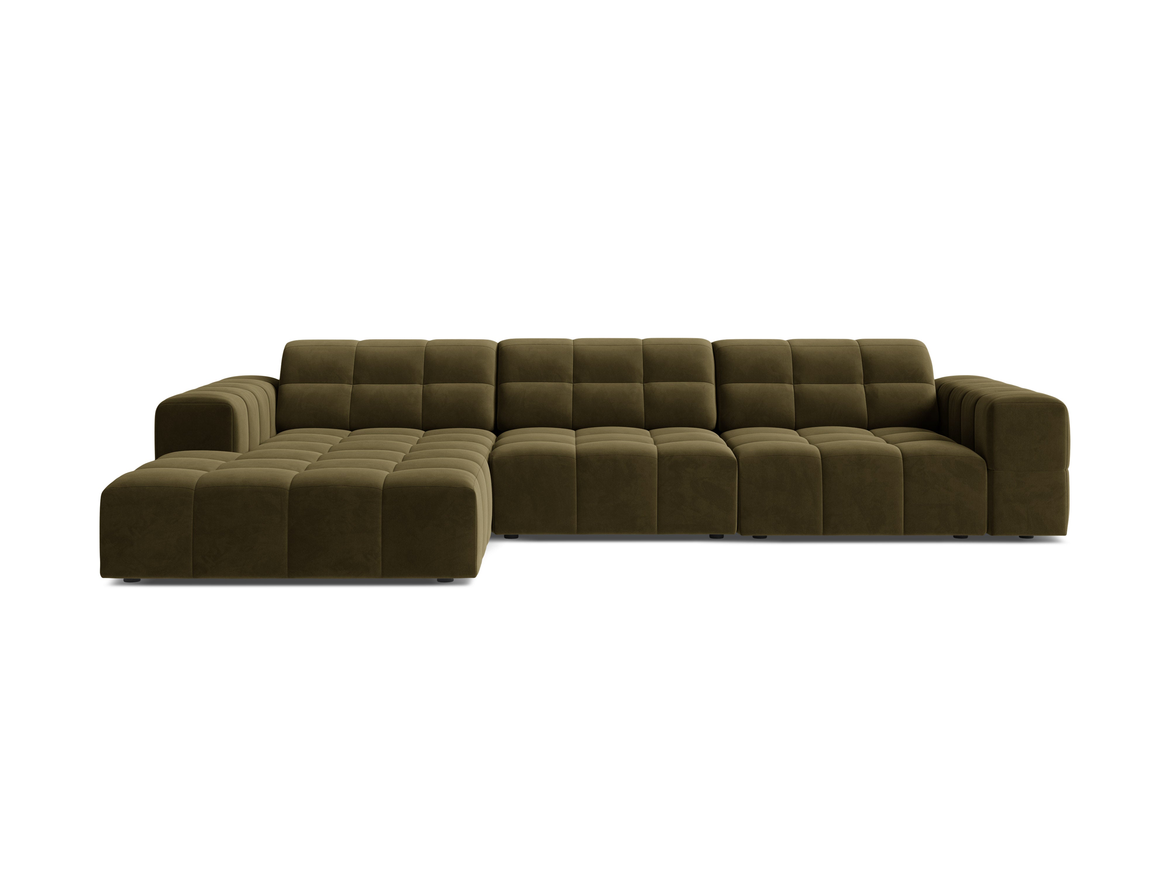 Linkshänder Velvet 4-Sitzer Olive Chicago Ecke