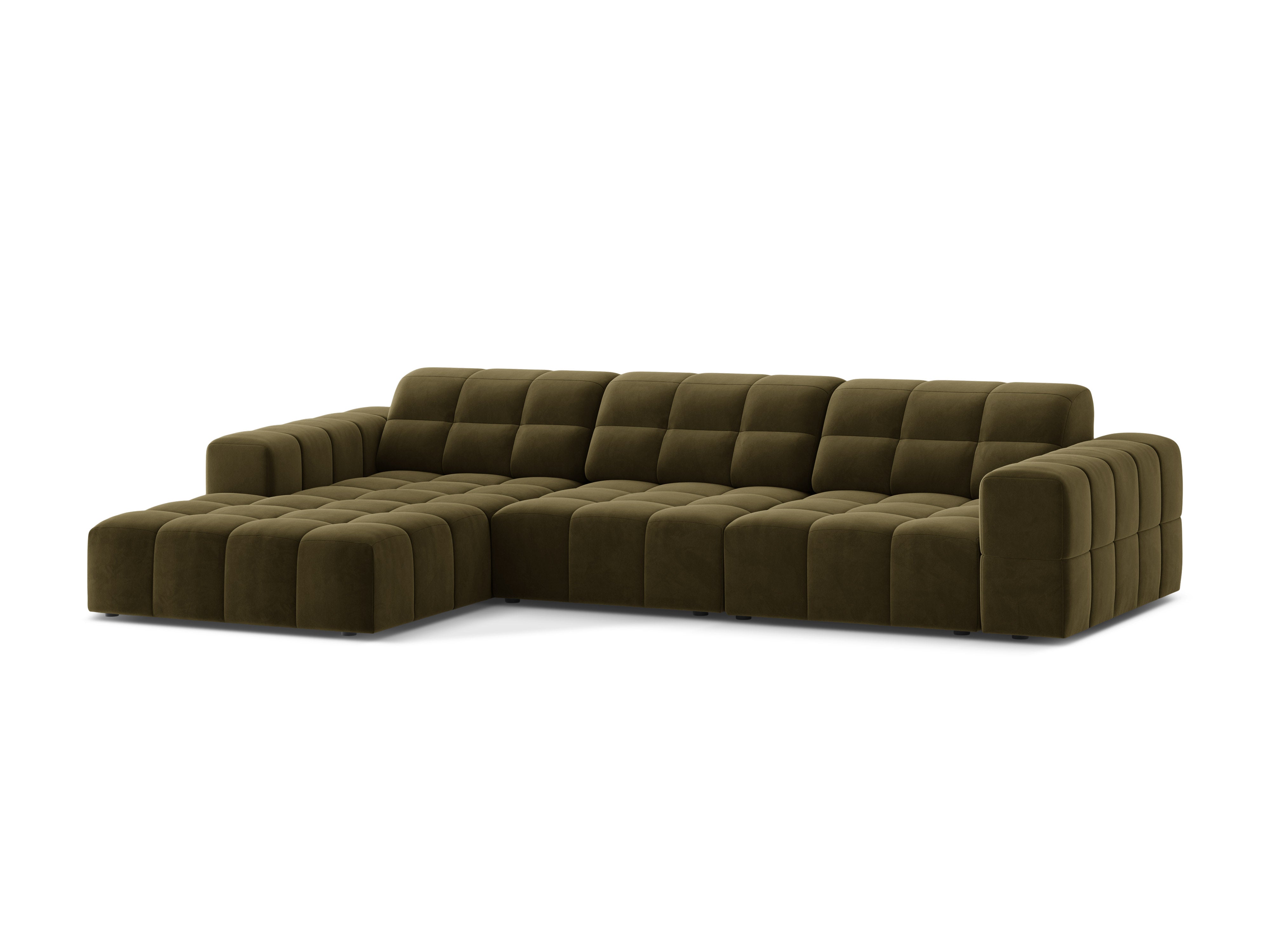 Linkshänder Velvet 4-Sitzer Olive Chicago Ecke