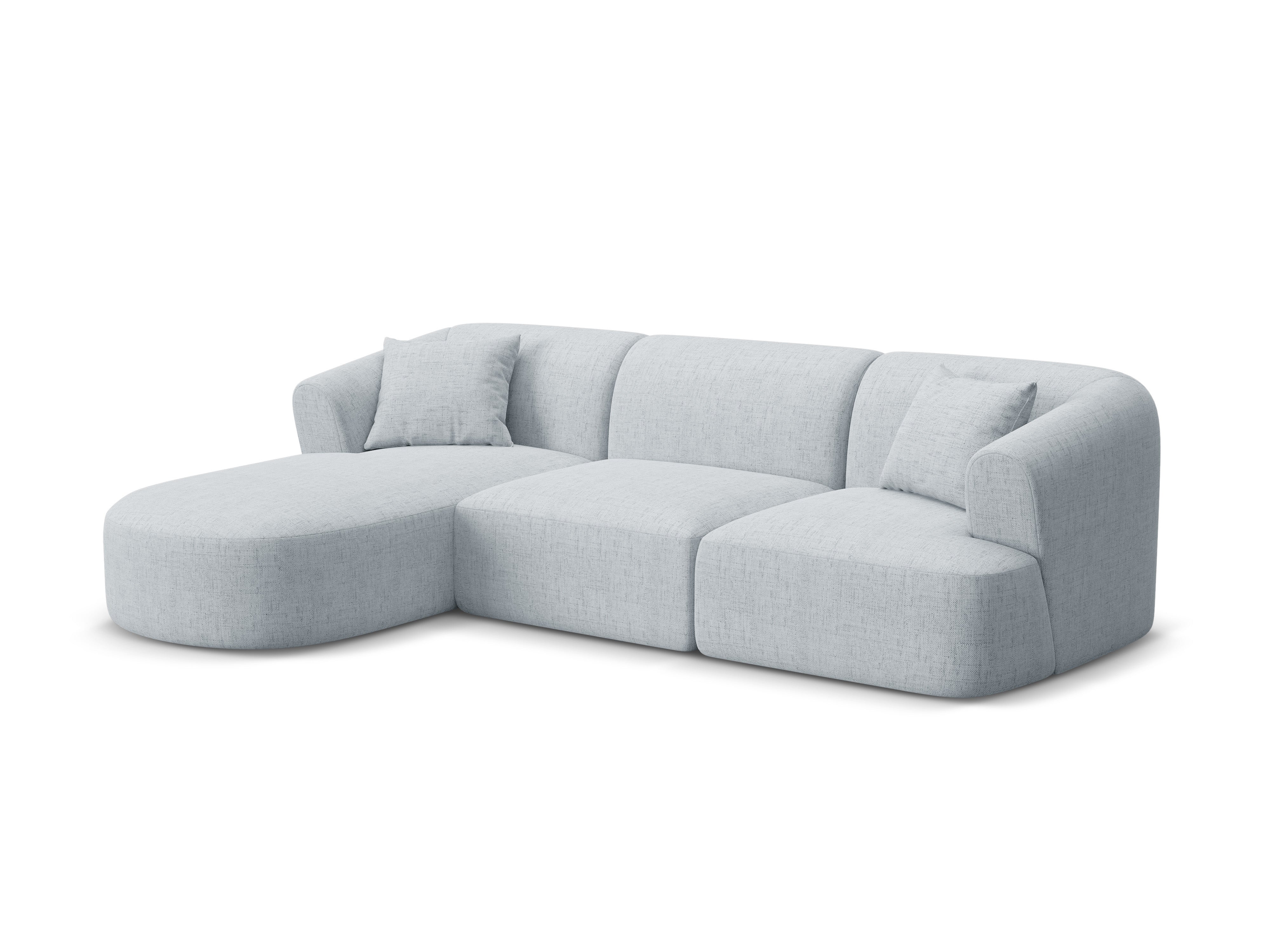 Linksseitiges 4-Sitzer-Sofa CAMPI hellgraues Chenille