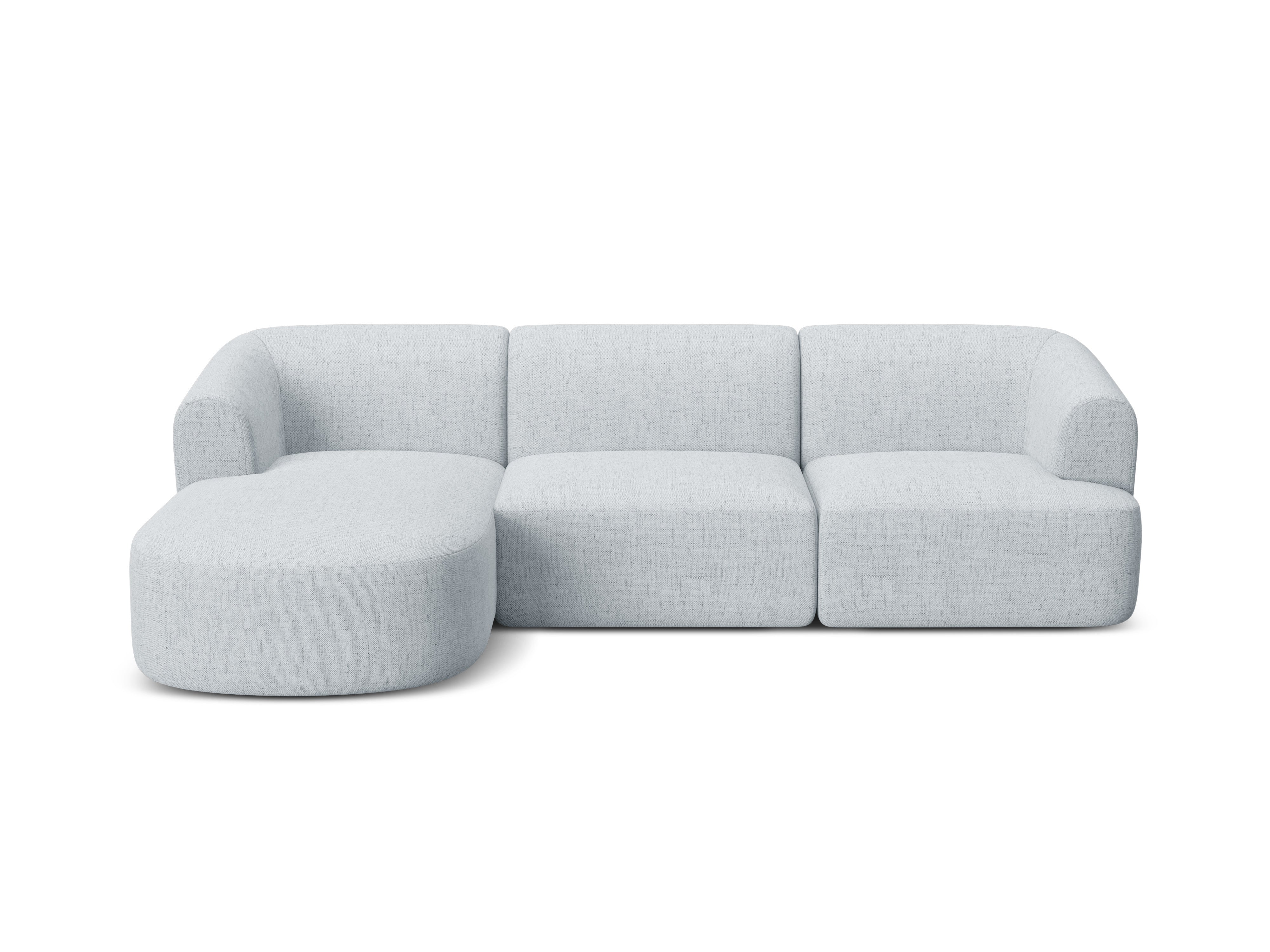 Linksseitiges 4-Sitzer-Sofa CAMPI hellgraues Chenille