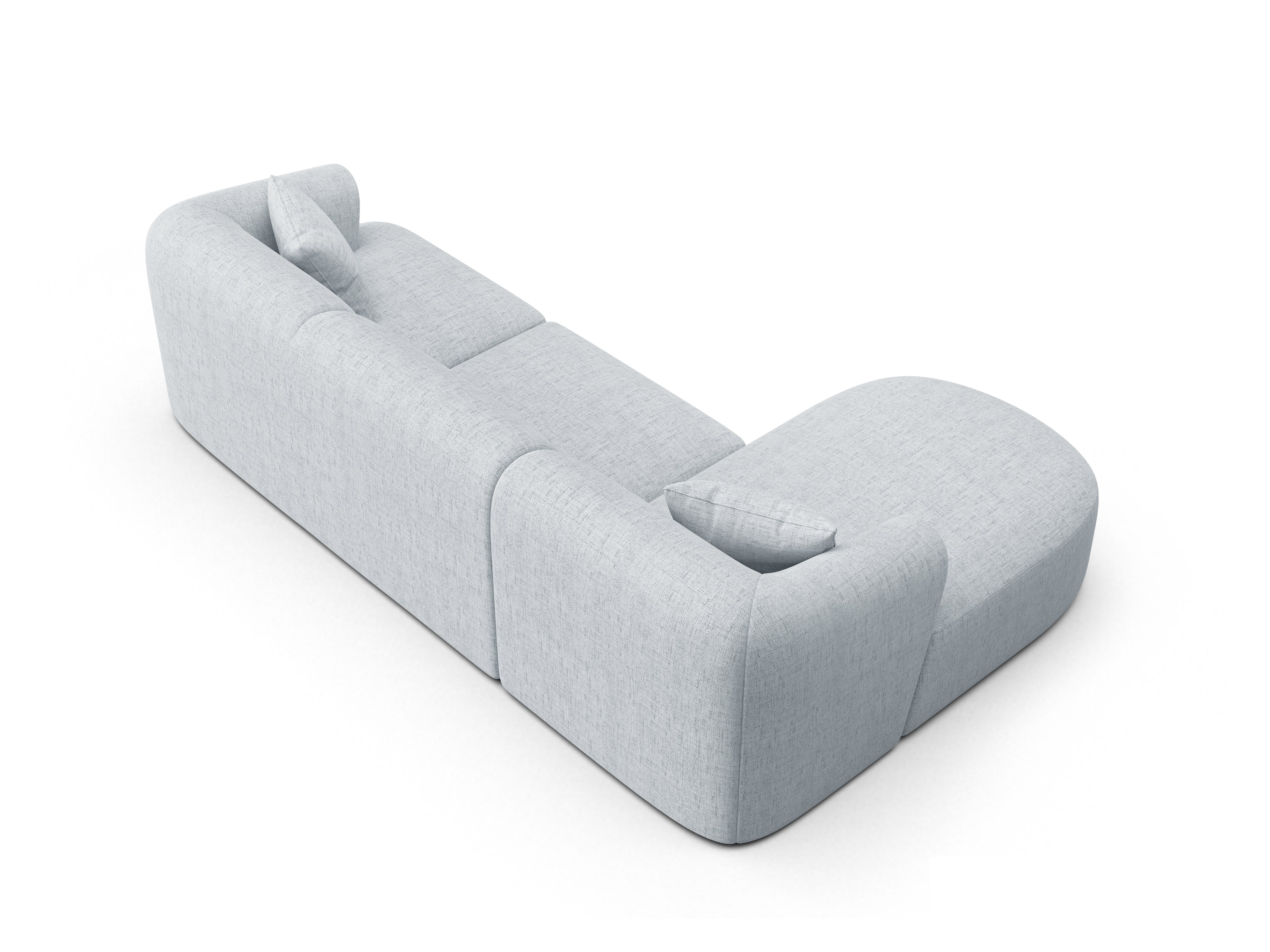 Linksseitiges 4-Sitzer-Sofa CAMPI hellgraues Chenille
