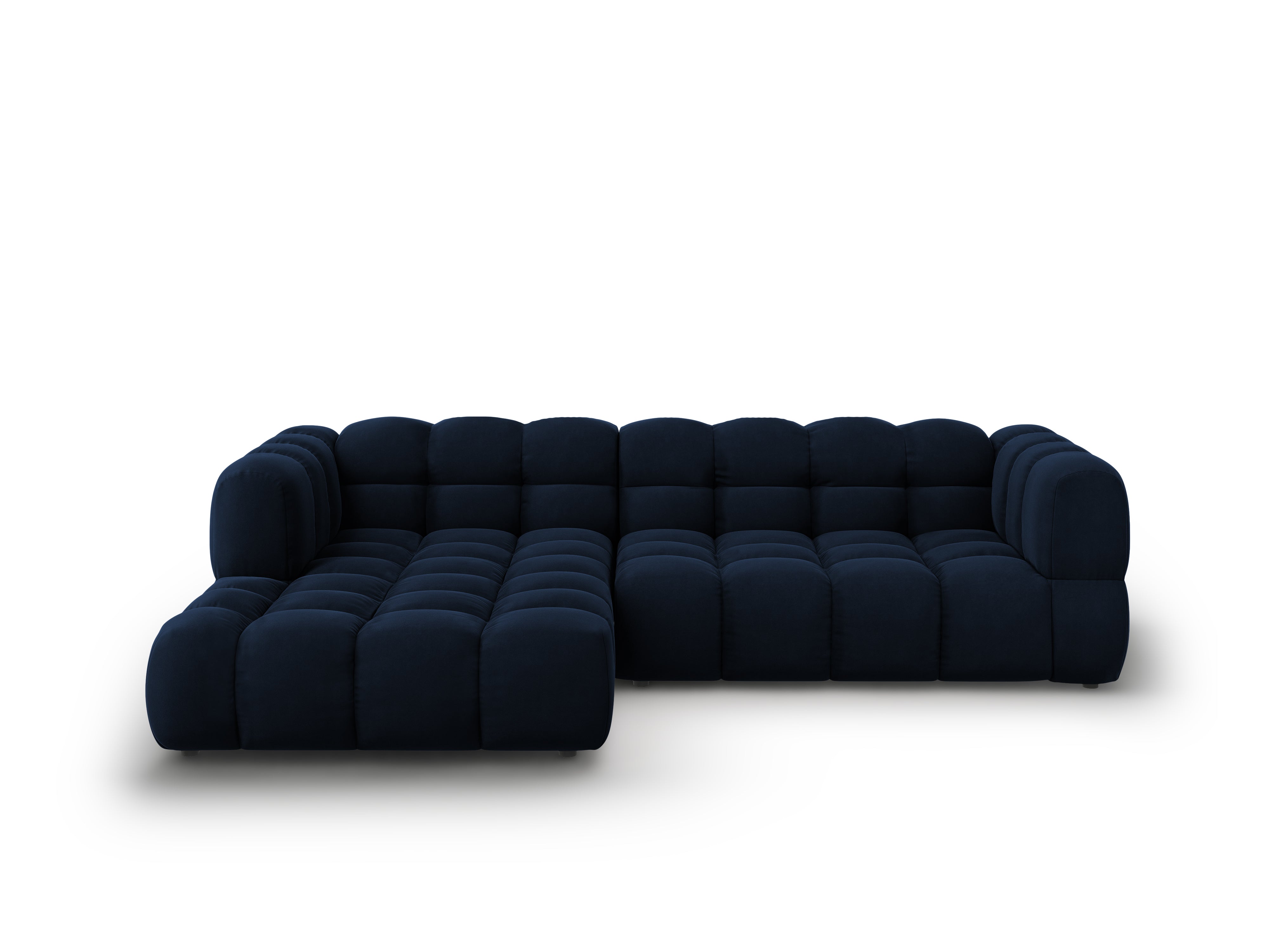 Narożnik aksamitny lewostronny 3,5-osobowy SKY granat królewski Cosmopolitan Design Eye on Design