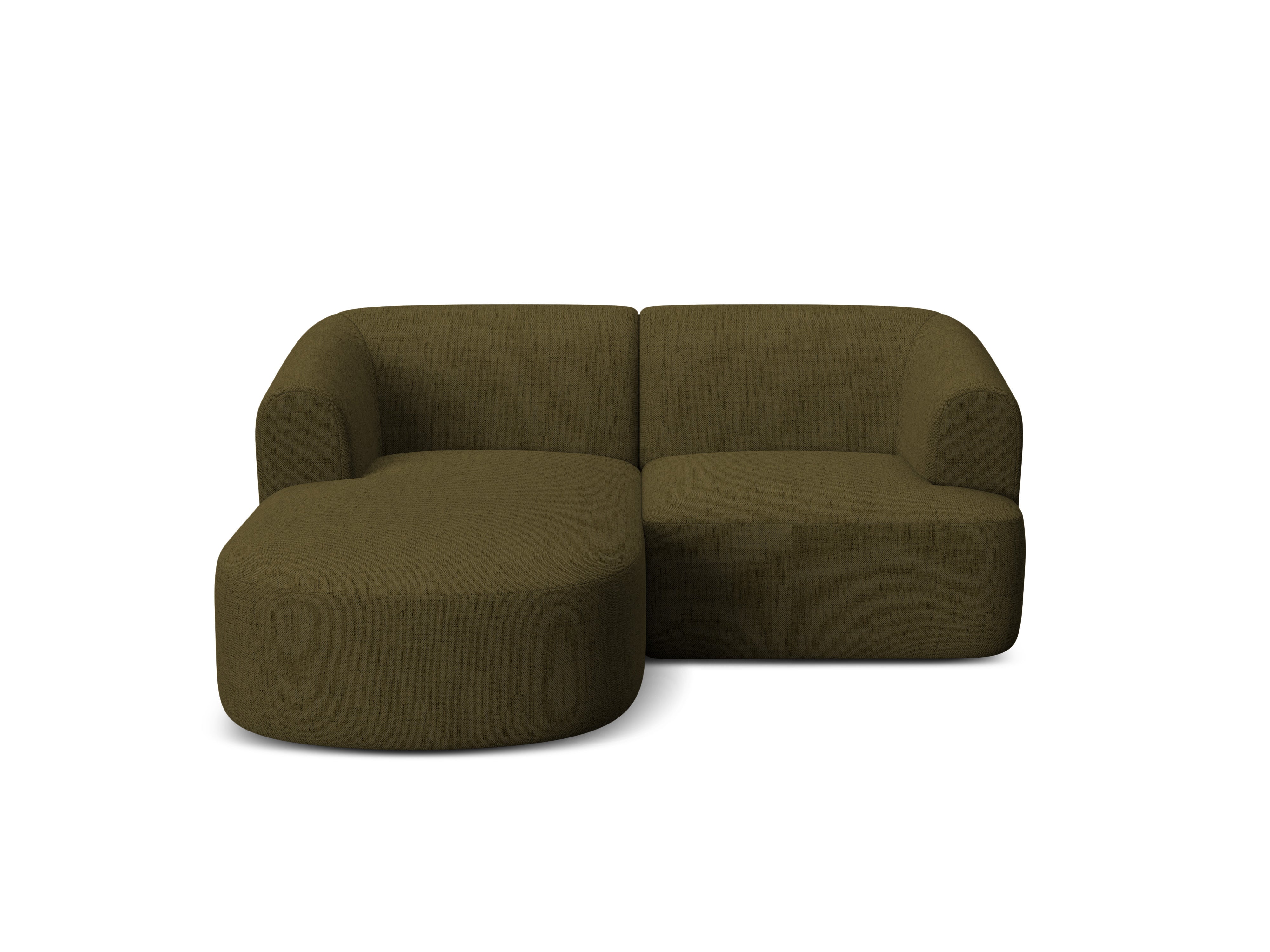 Linksseitiges 3-Sitzer-Sofa CAMPI grün Chenille