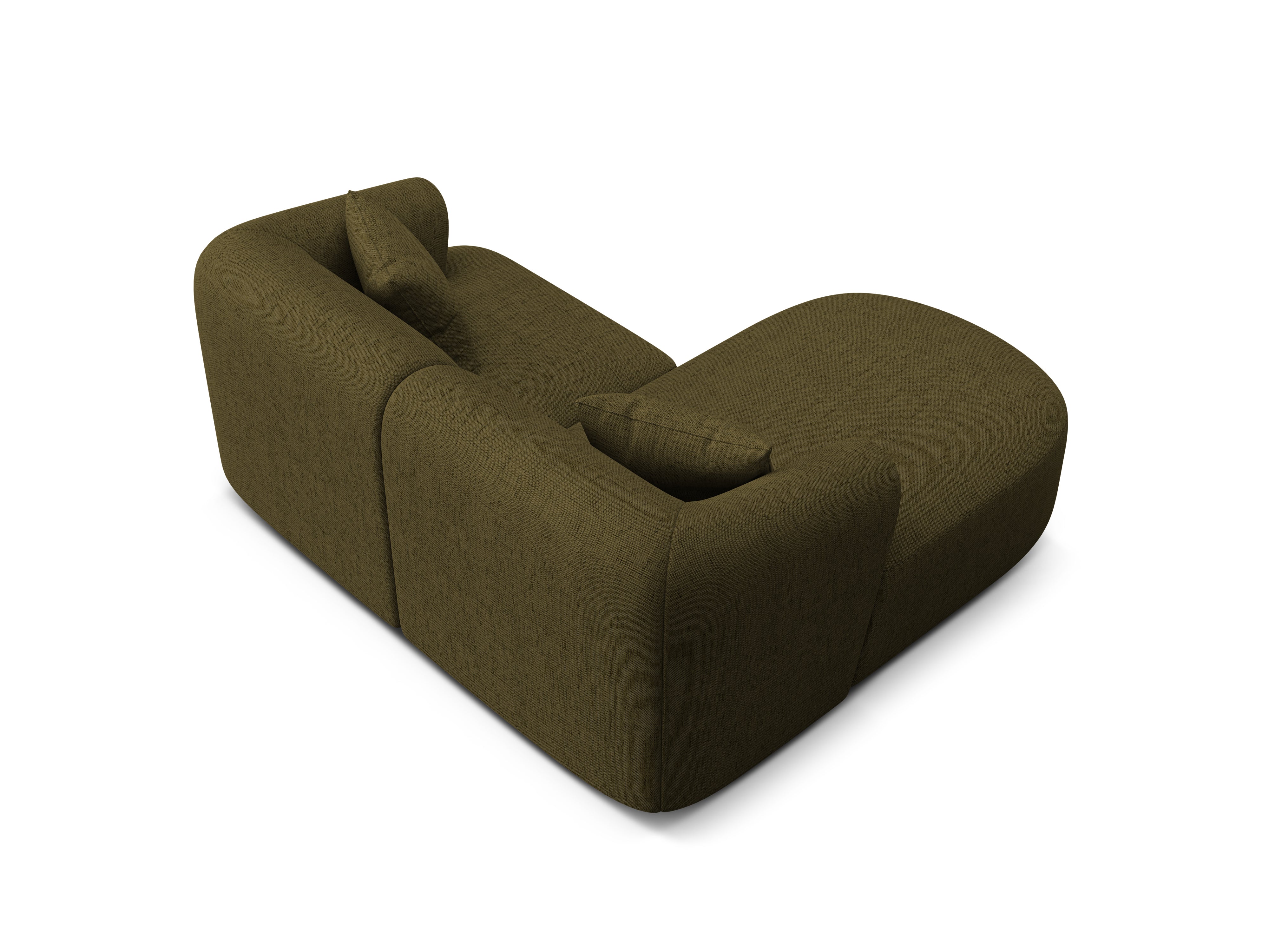 Linksseitiges 3-Sitzer-Sofa CAMPI grün Chenille