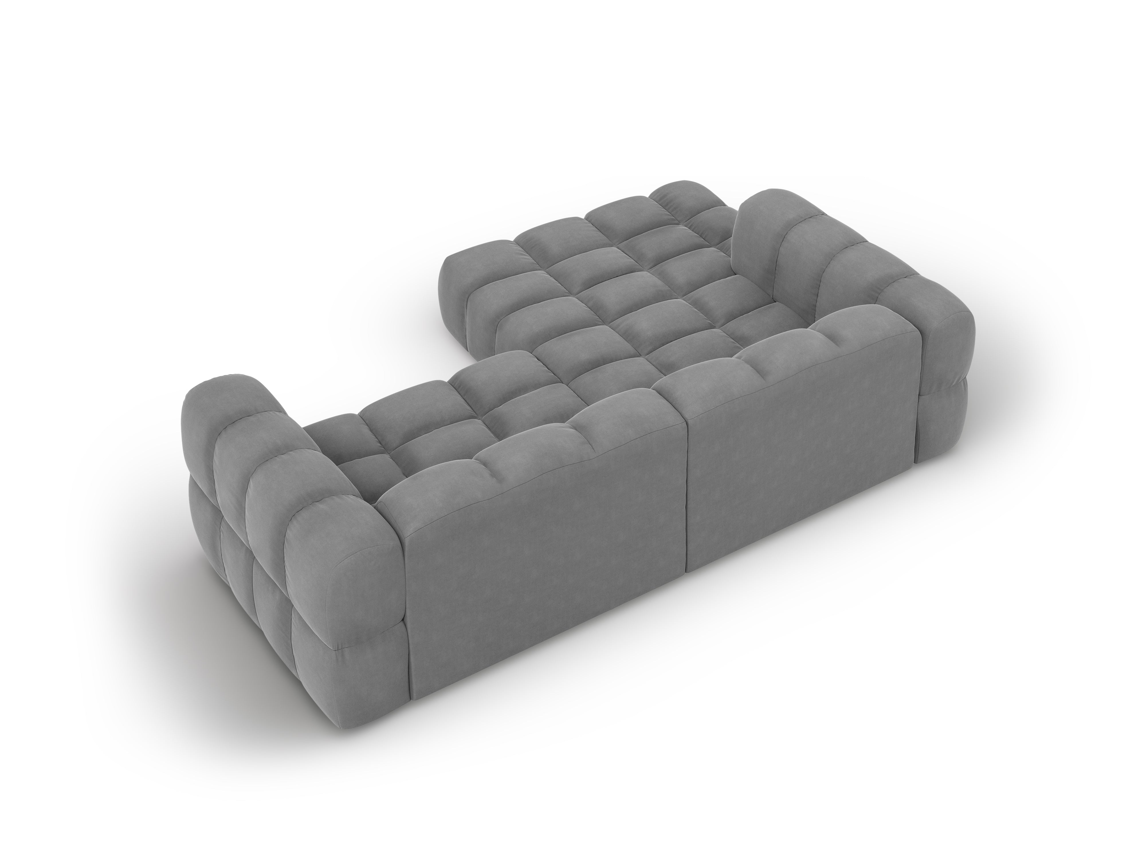 Narożnik aksamitny lewostronny 3-osobowy SKY jasnoszary Cosmopolitan Design Eye on Design