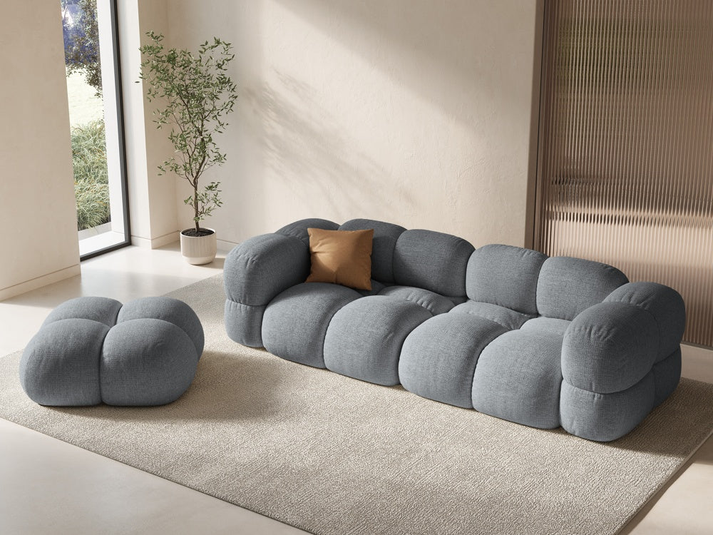 Pouf LORETTO grau-blau