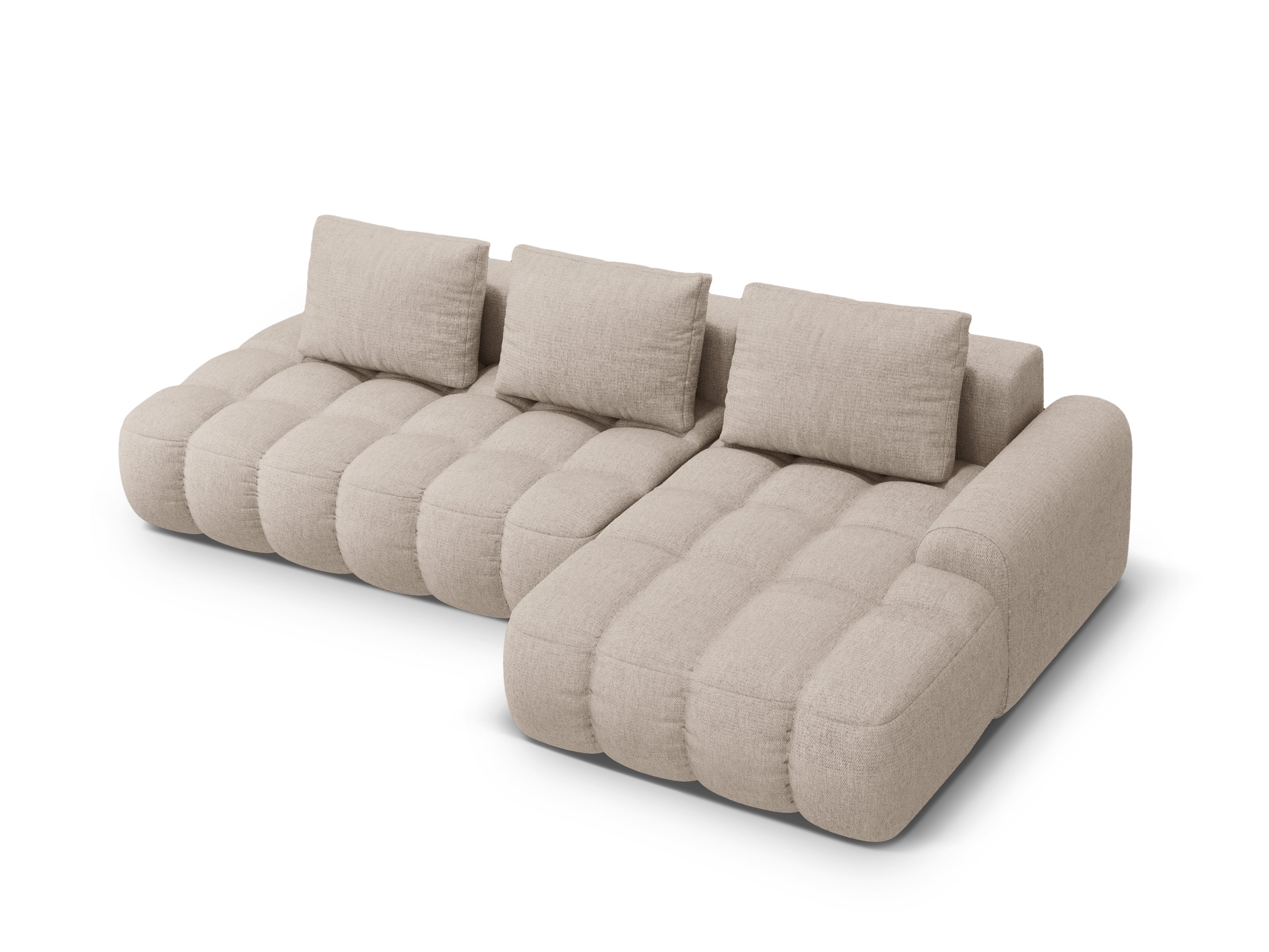 Right-sided corner sofa bed for 3 people LINZ sand
