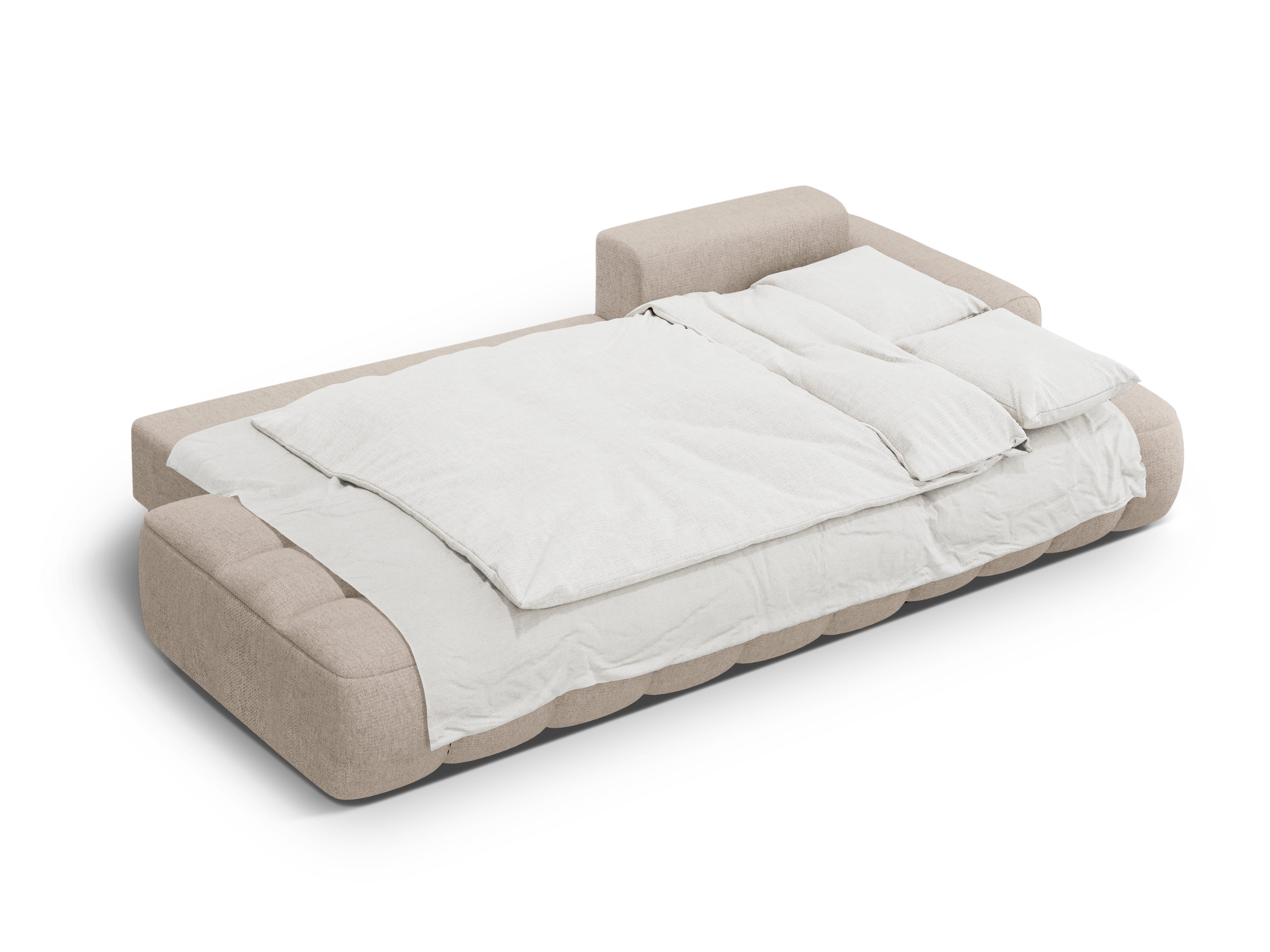 Right-sided corner sofa bed for 3 people LINZ sand