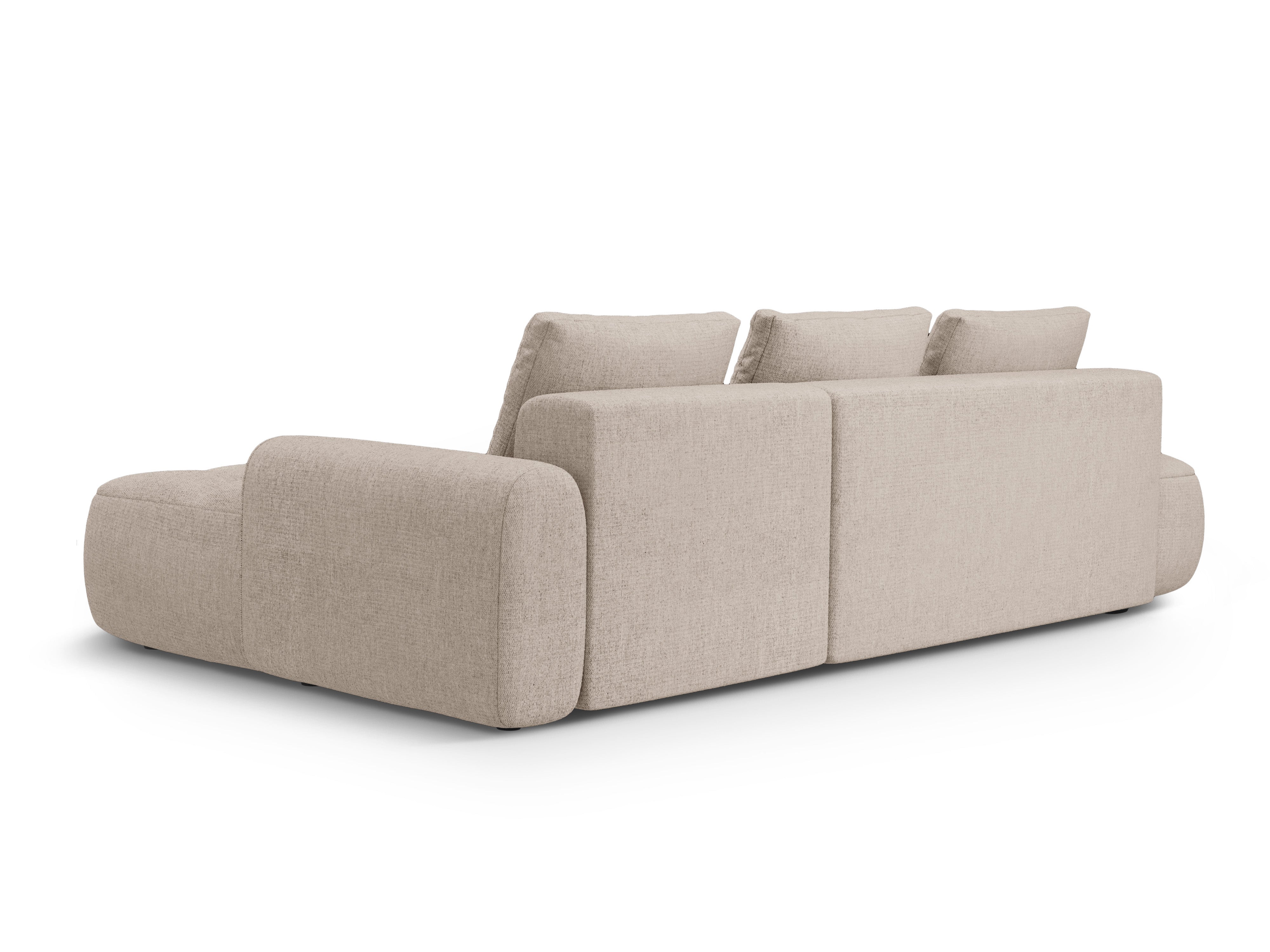 Right-sided corner sofa bed for 3 people LINZ sand