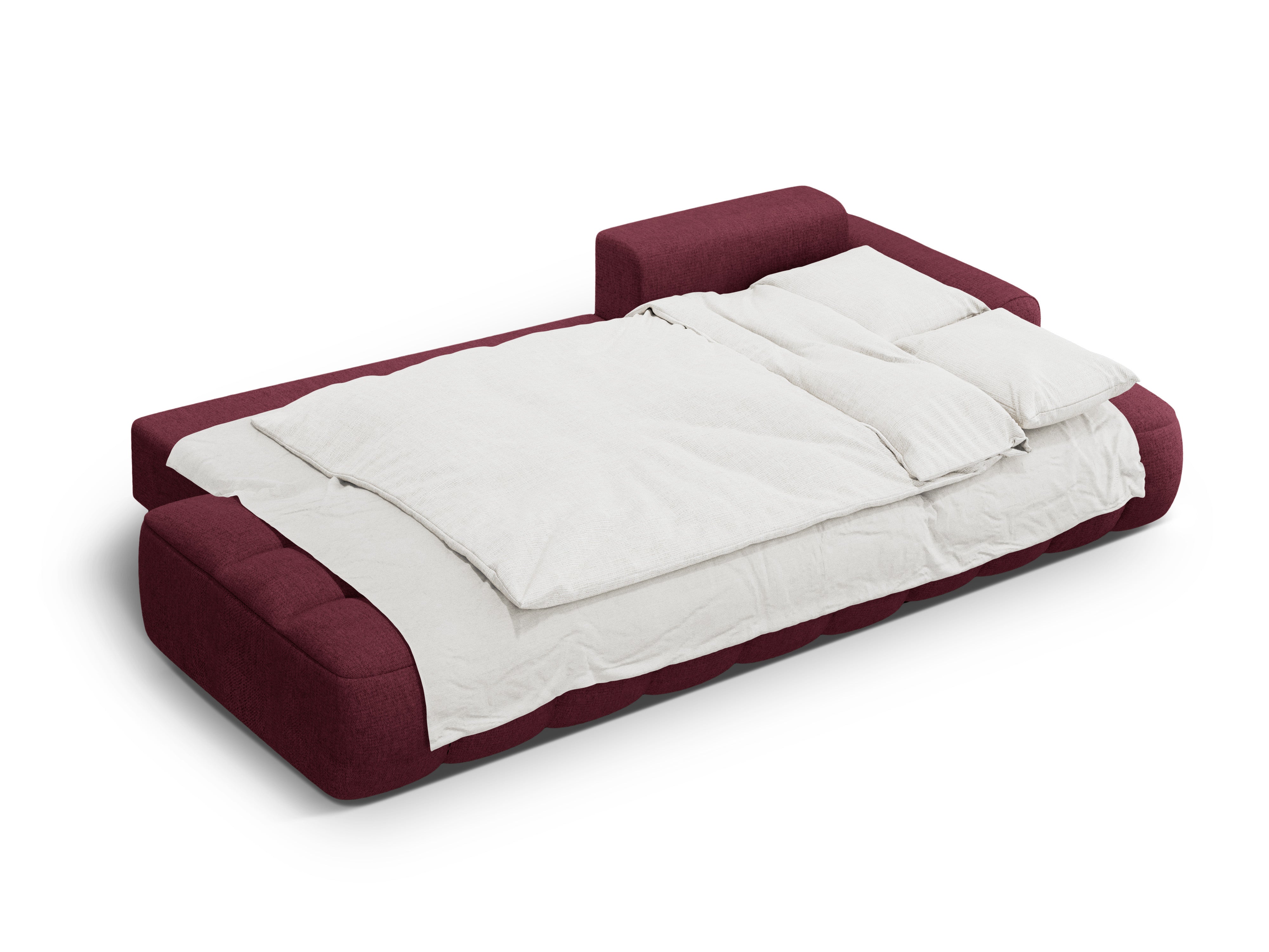 Rechtsseitige Schlafcouch für 3 Personen LINZ bordeauxrot