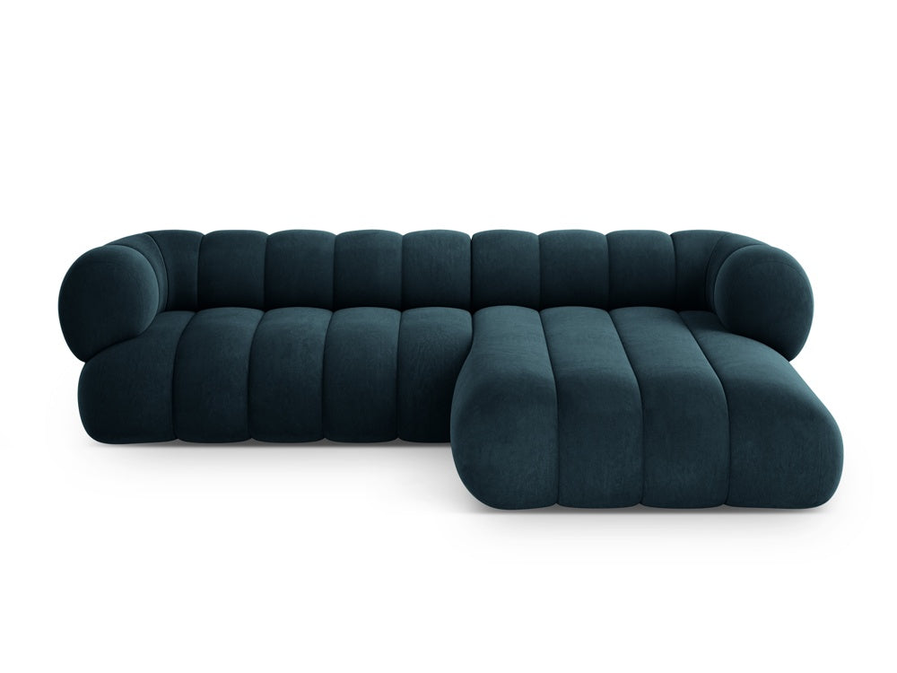 Velvet corner sofa for 5 people right-facing KOGE petrol