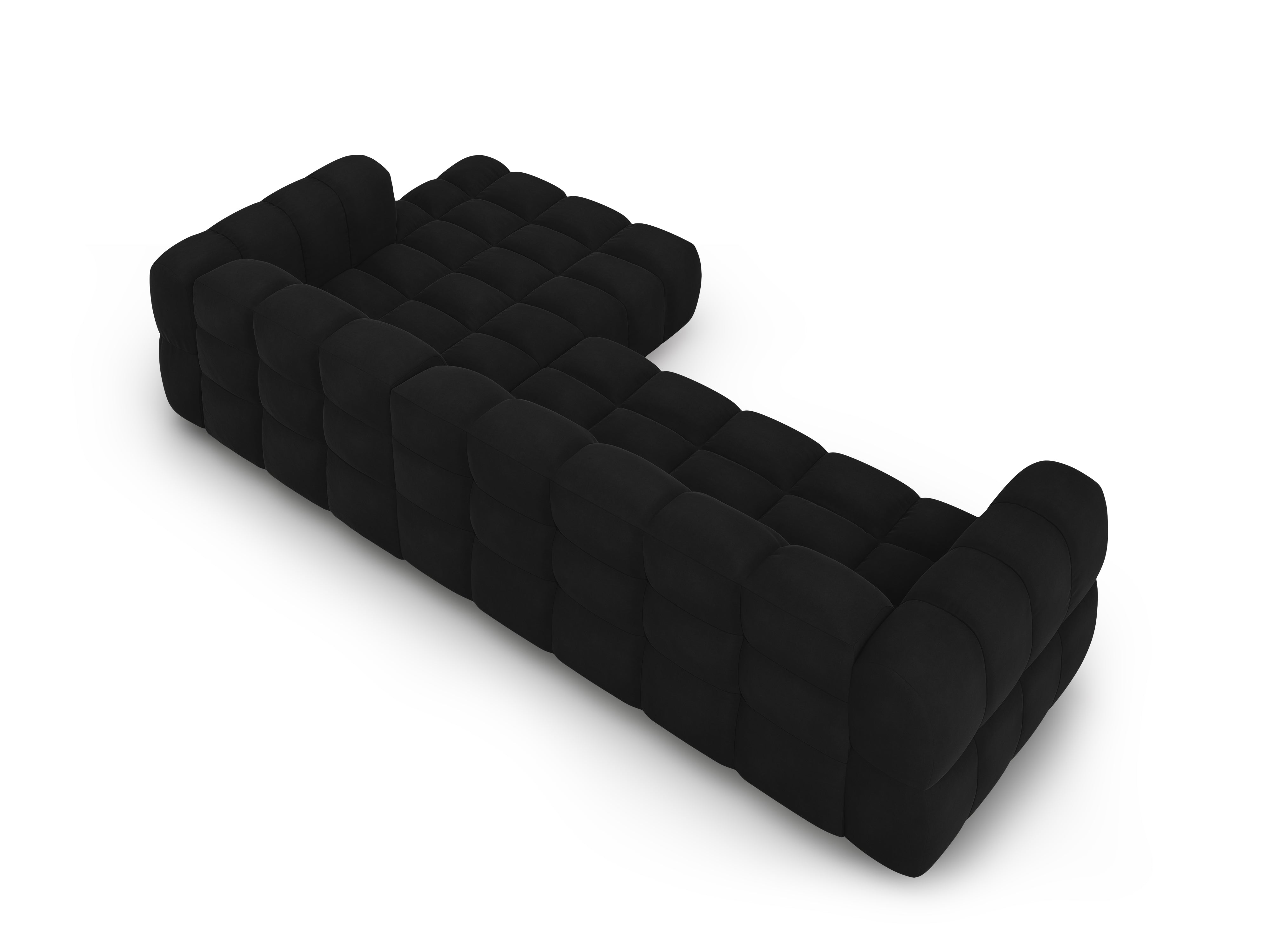 Narożnik aksamitny prawostronny 4-osobowy SKY czarny Cosmopolitan Design Eye on Design