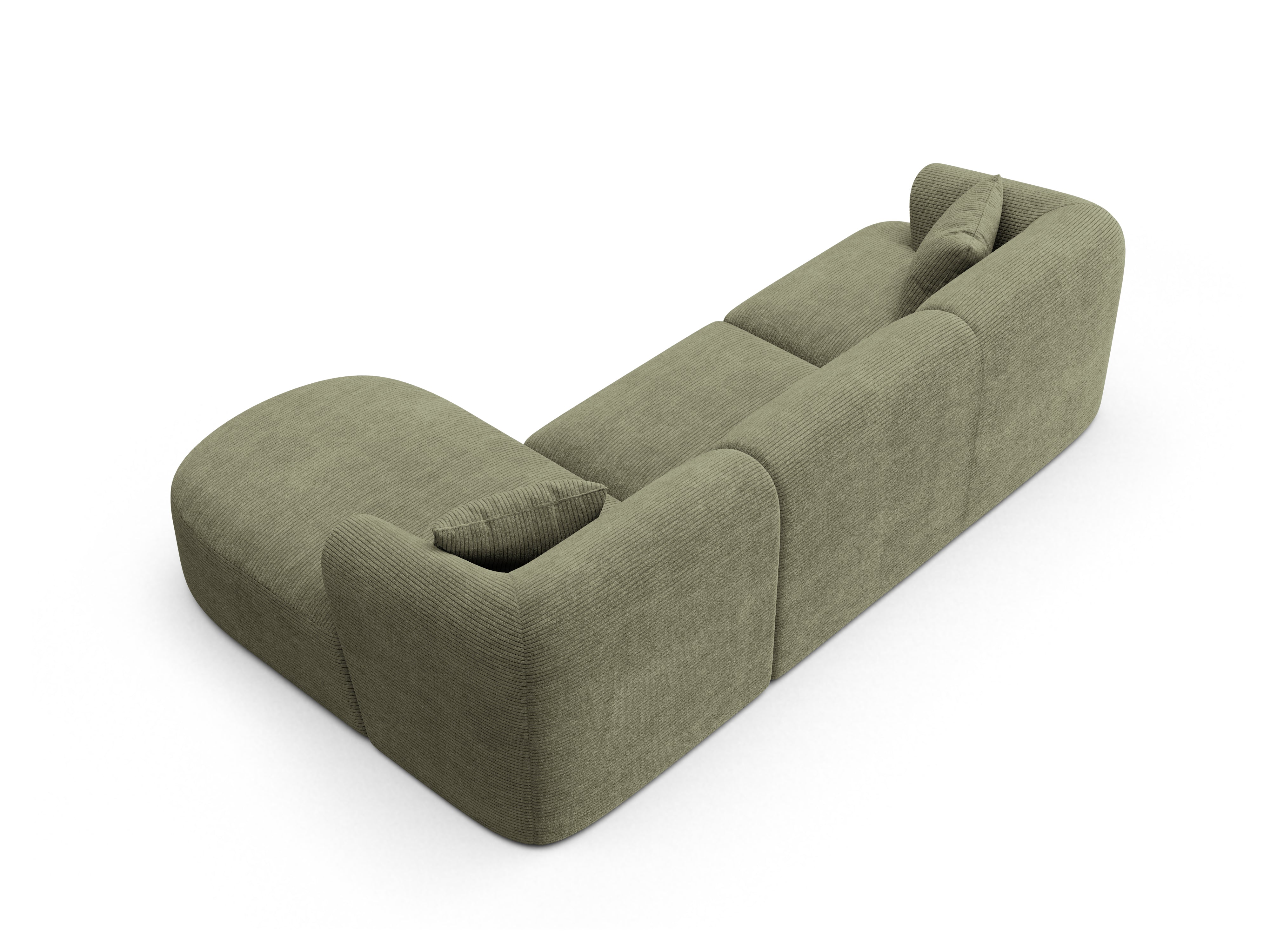 Narożnik prawostronny 4-osobowy CAMPI zielony sztruks – Cosmopolitan Design