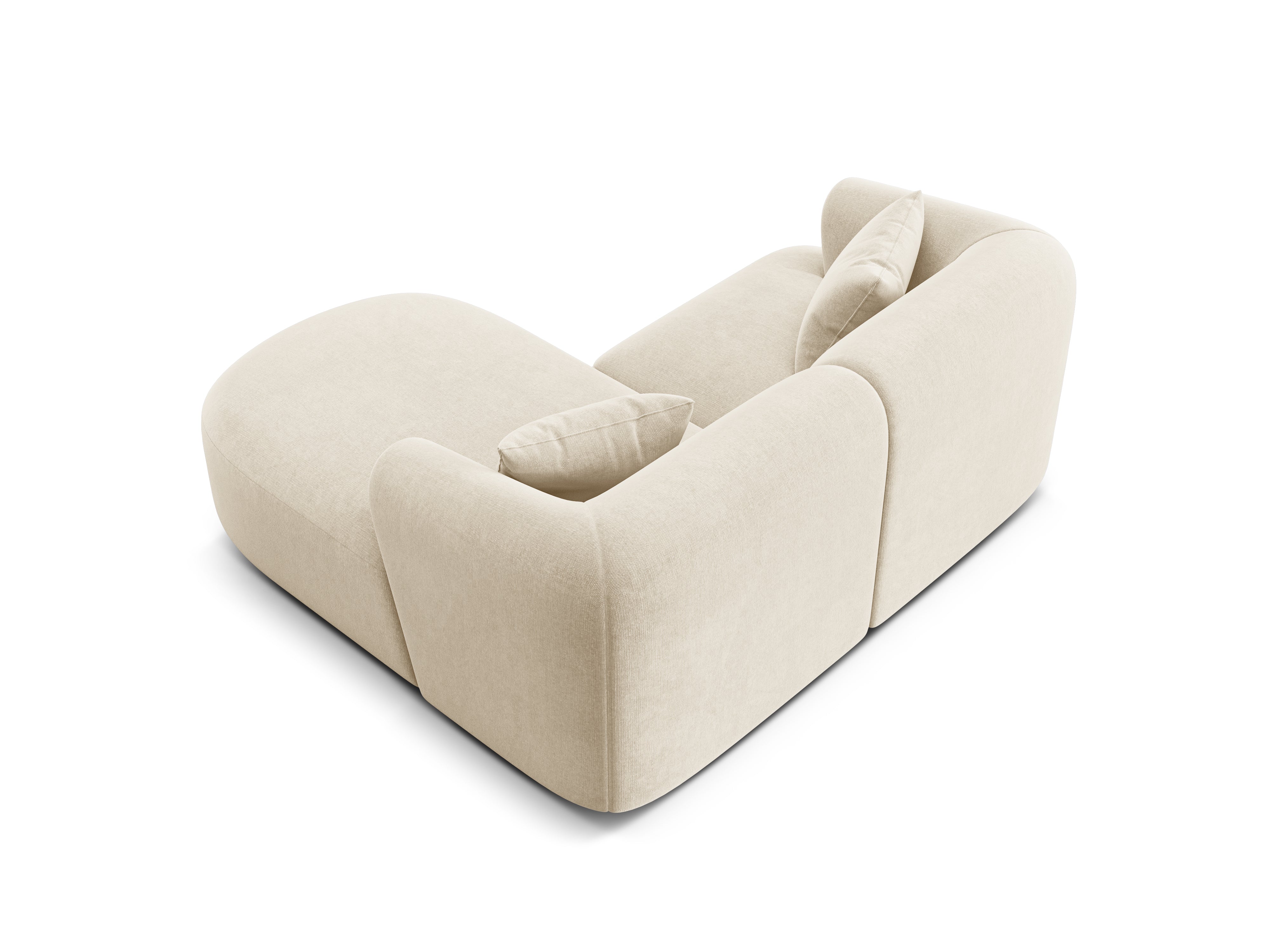 Samt-Ecksofa rechtsseitig 3-sitzig CAMPI hellbeige