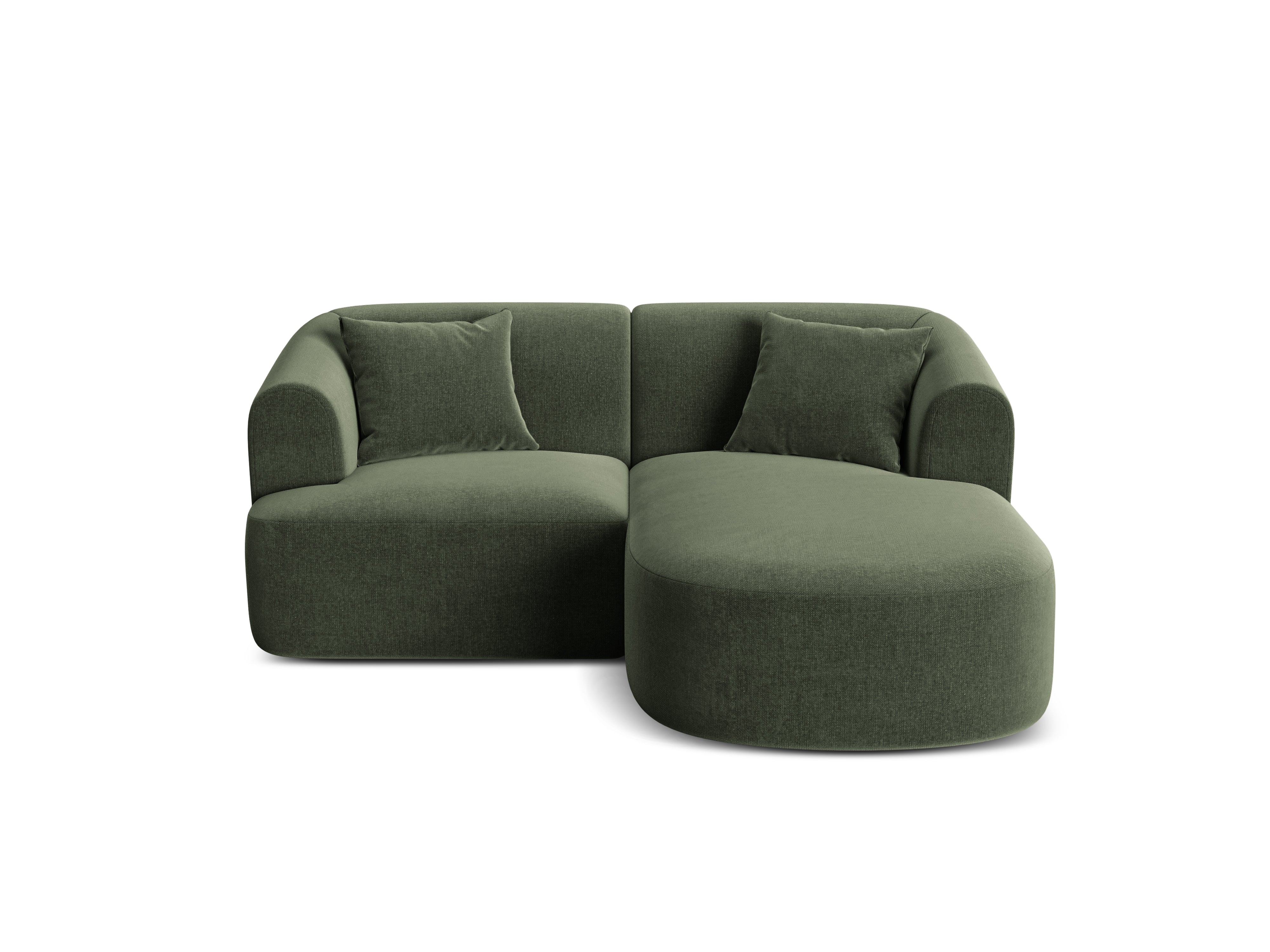 Samt-Ecksofa rechtsseitig 3-sitzig CAMPI grün