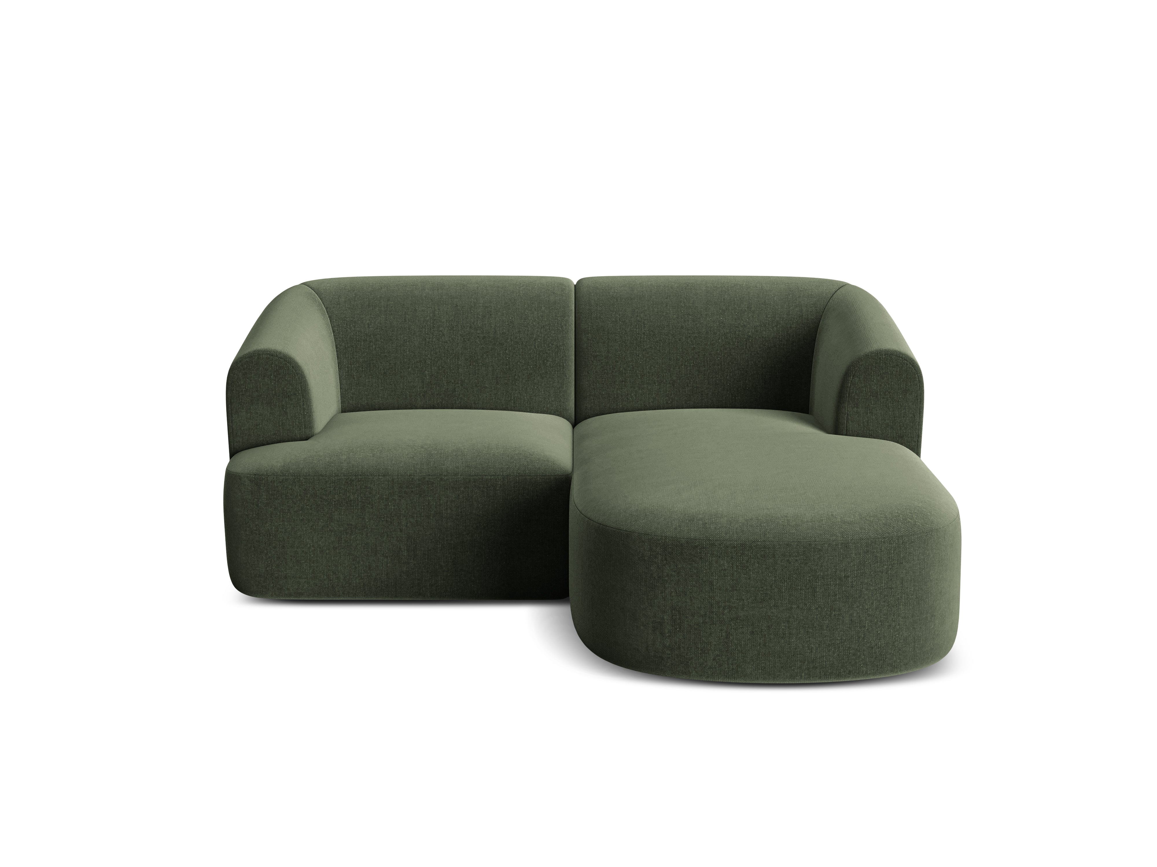 Samt-Ecksofa rechtsseitig 3-sitzig CAMPI grün