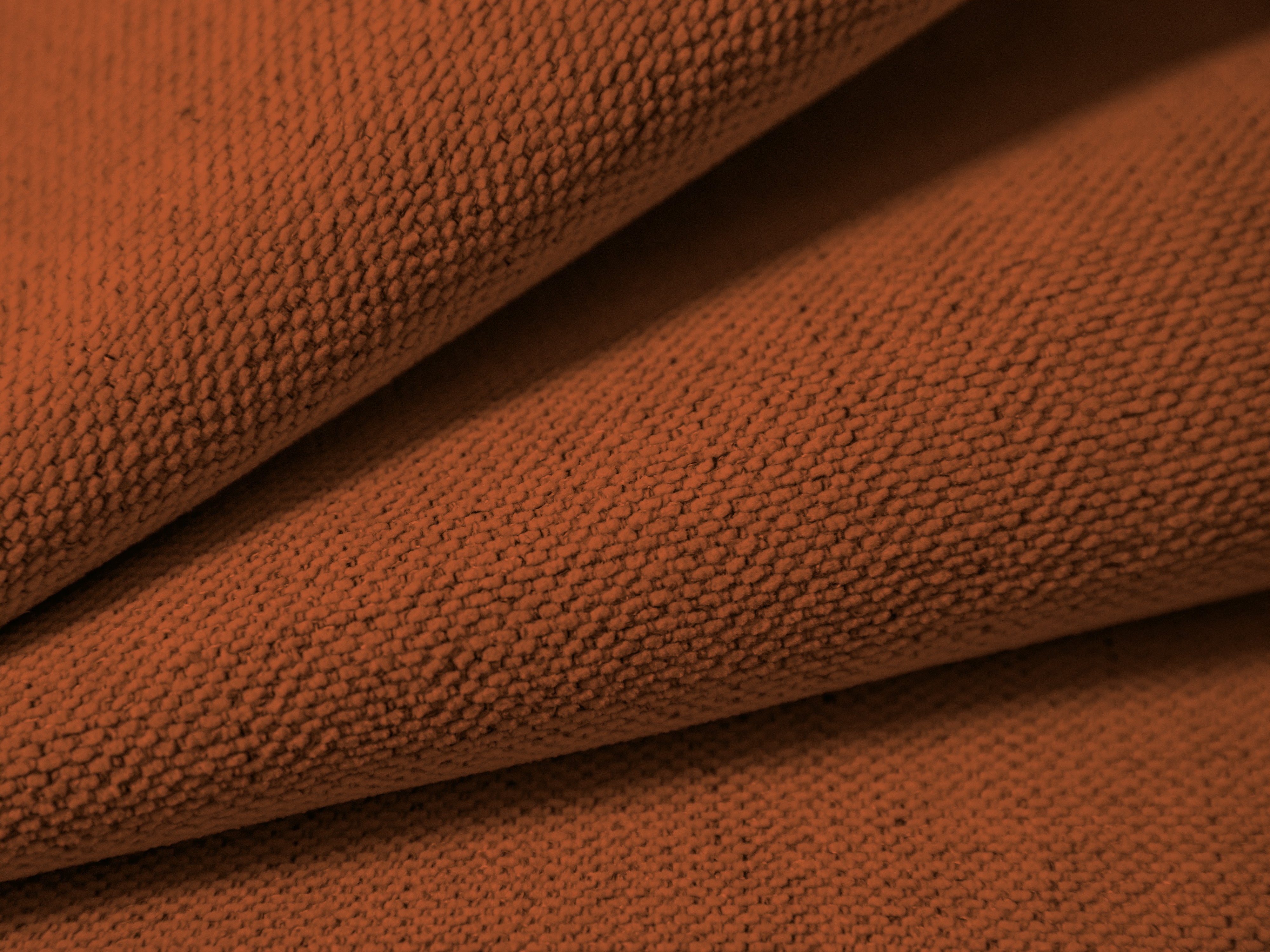 Rechtsseitige 3-Sitzer-Couch CAMPI ziegelroter Chenille