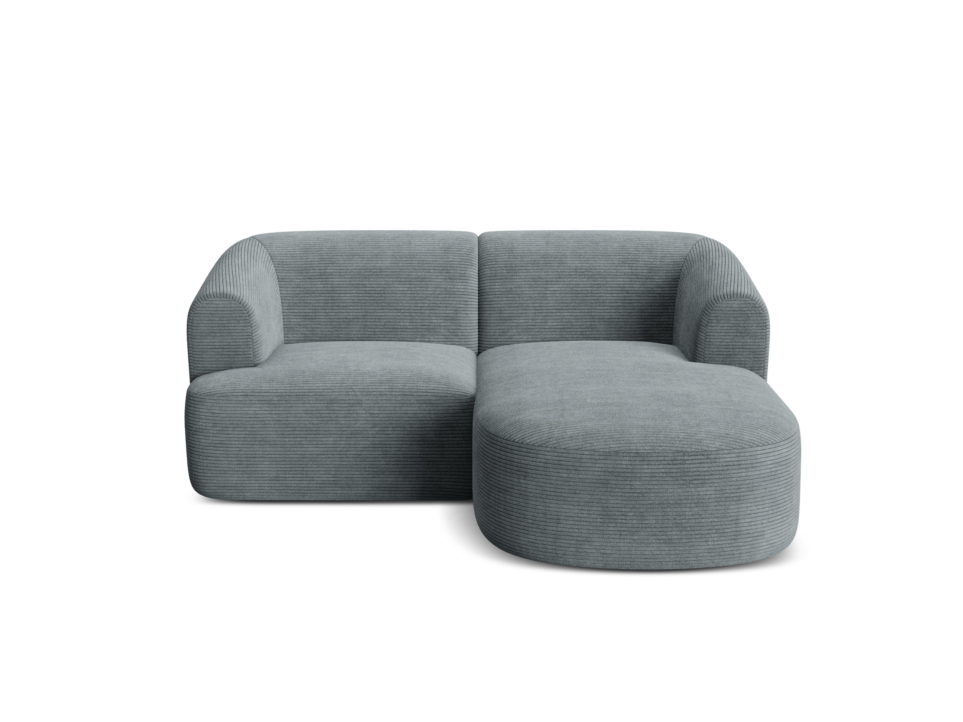 Rechtsseitige 3-Sitzer-Couch CAMPI grauer Cordstoff