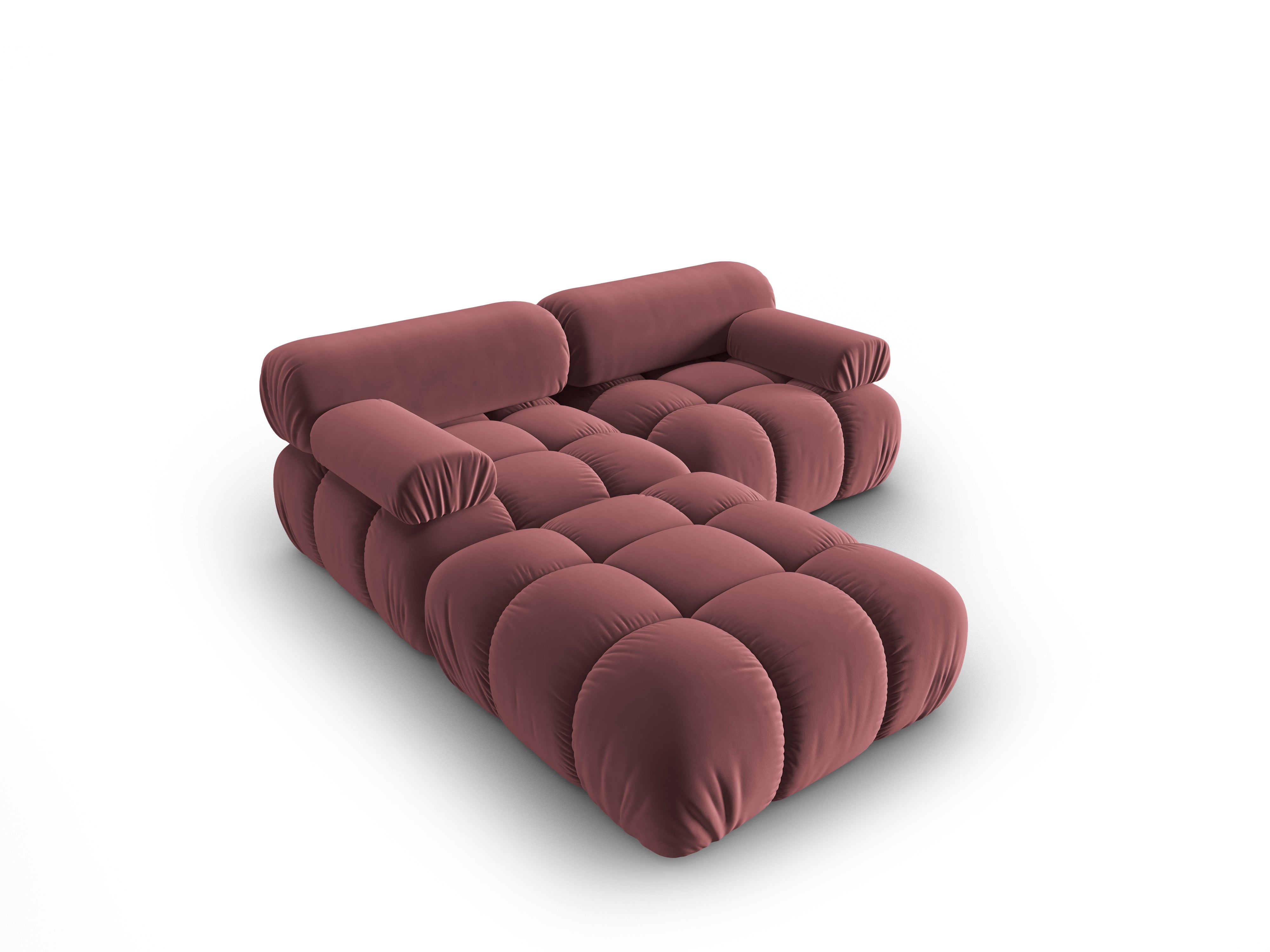 Samt-Ecksofa 3-Sitzer CORTINA rosa