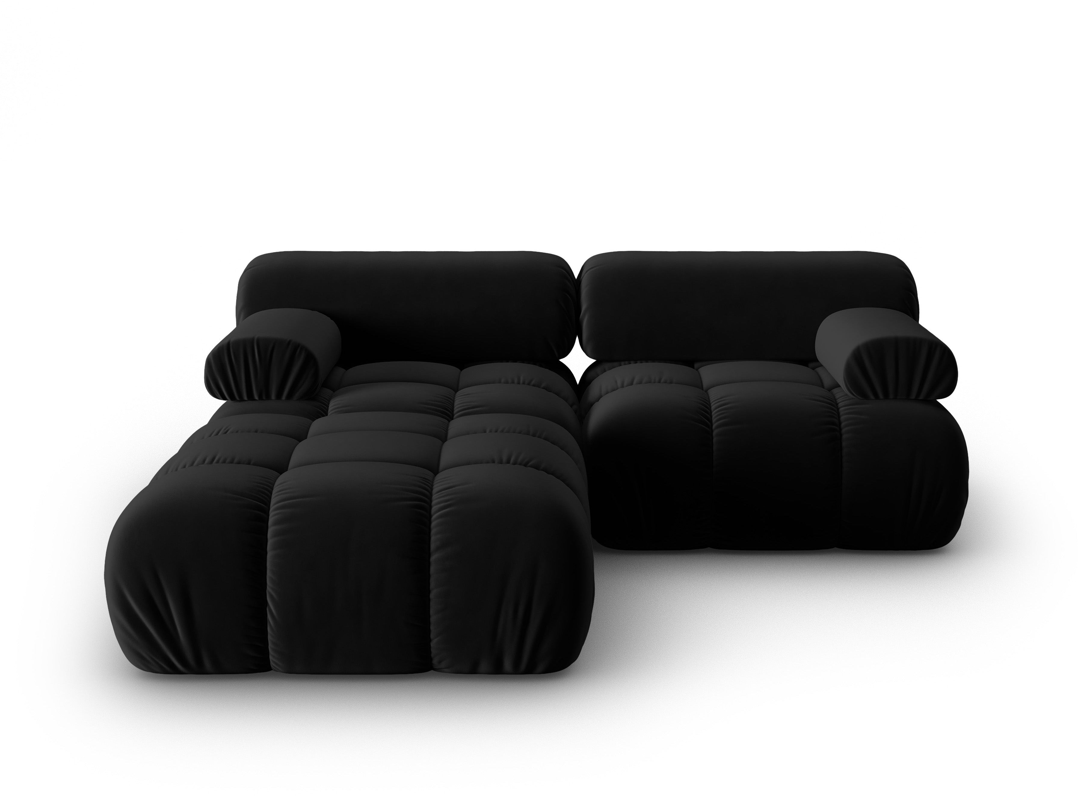CORTINA Black Velvet 3-Seater Sofa