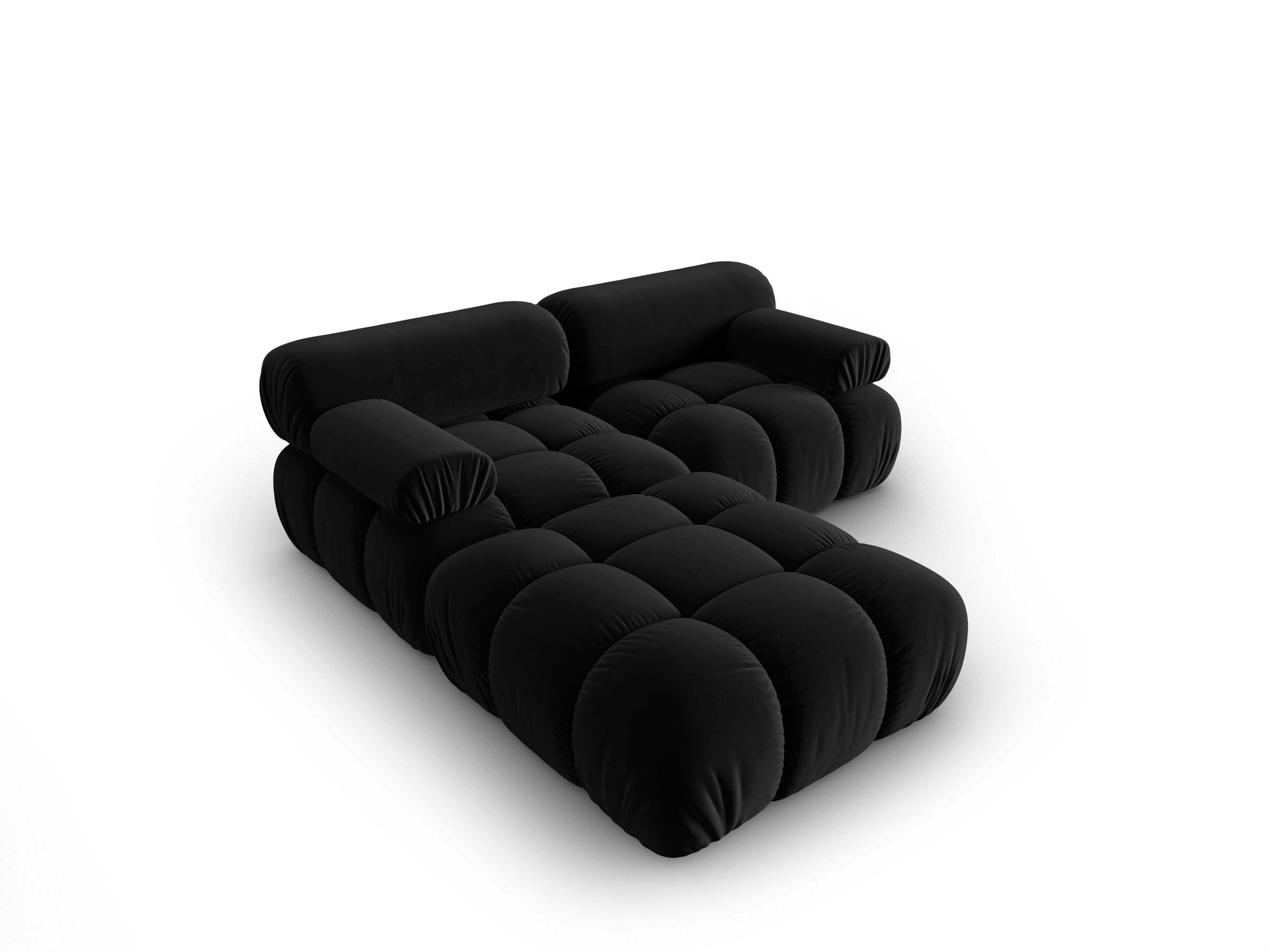 CORTINA Black Velvet 3-Seater Sofa
