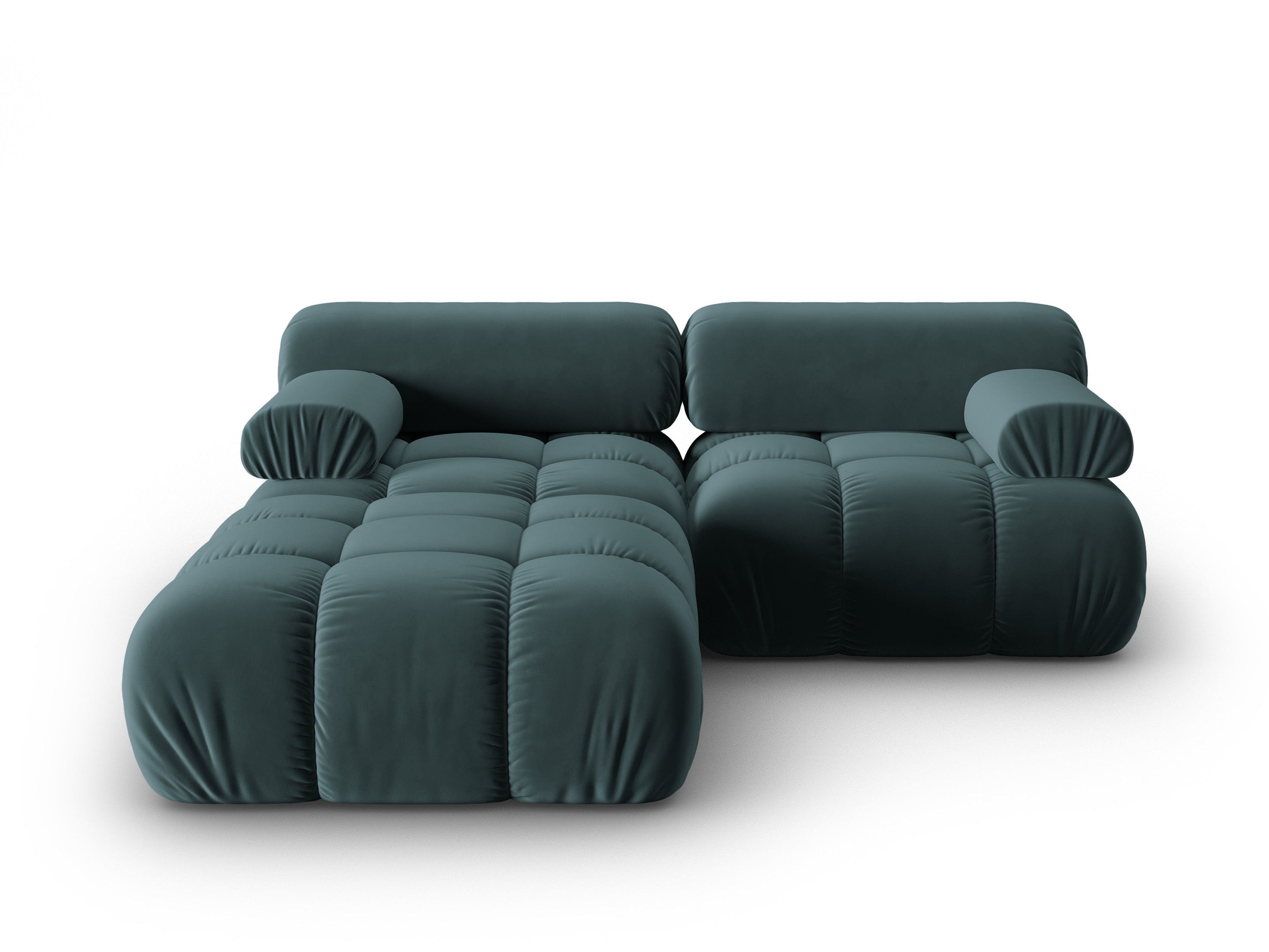 Samt-Ecksofa 3-Sitzer CORTINA türkis