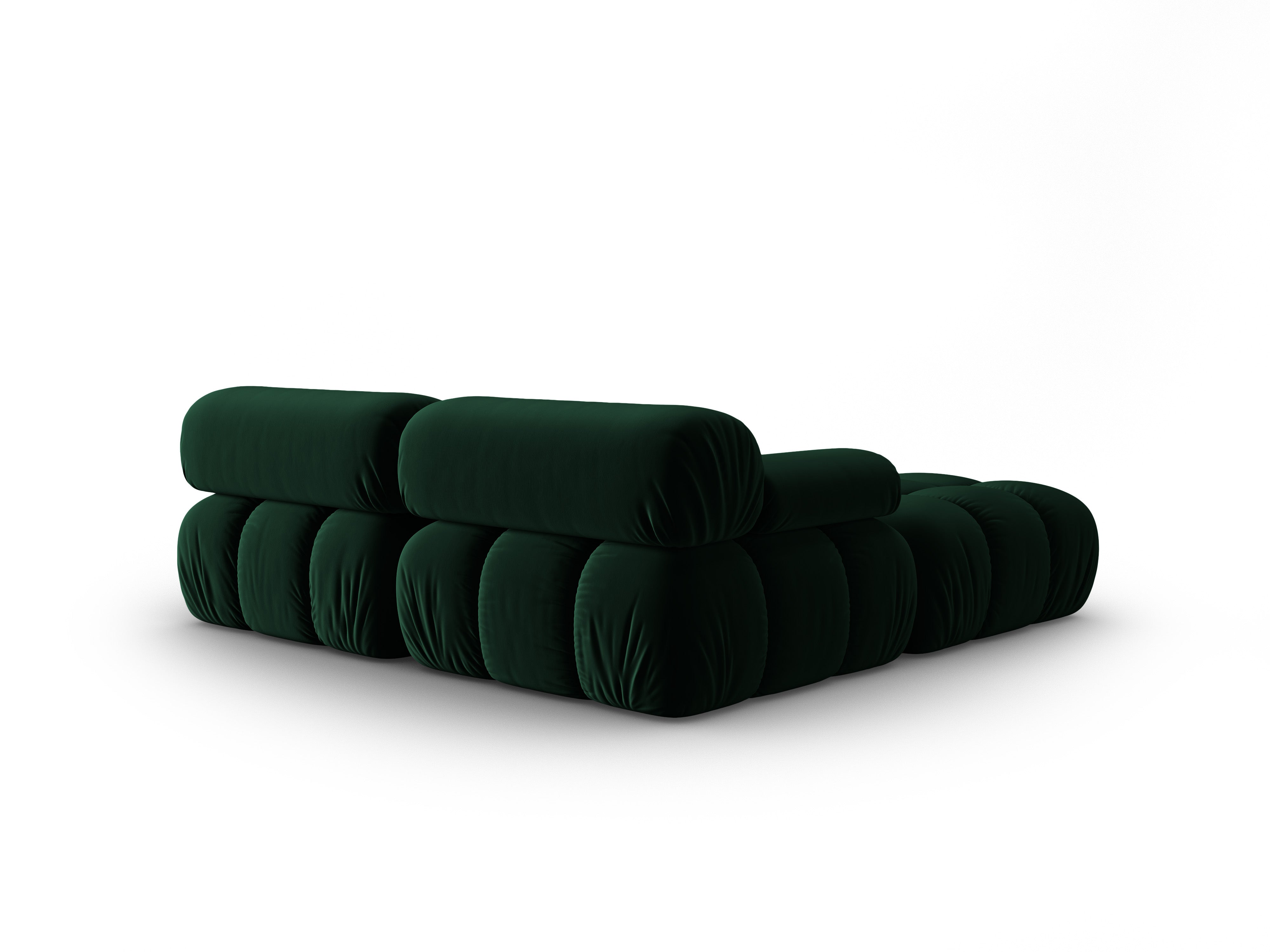 CORTINA Velvet Corner Sofa for 3 in Bottle Green