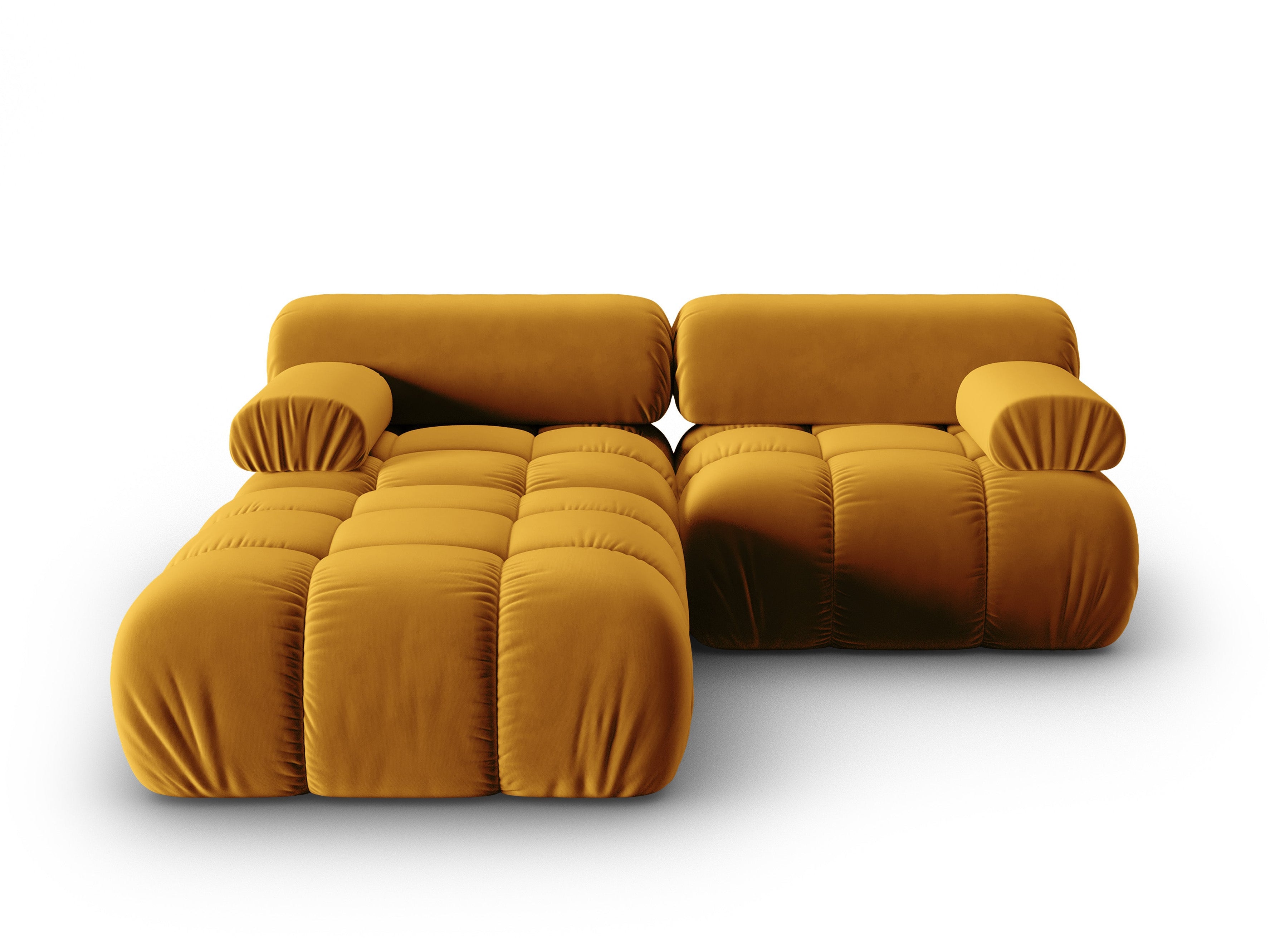 Samt-Ecksofa 3-Sitzer CORTINA gelb