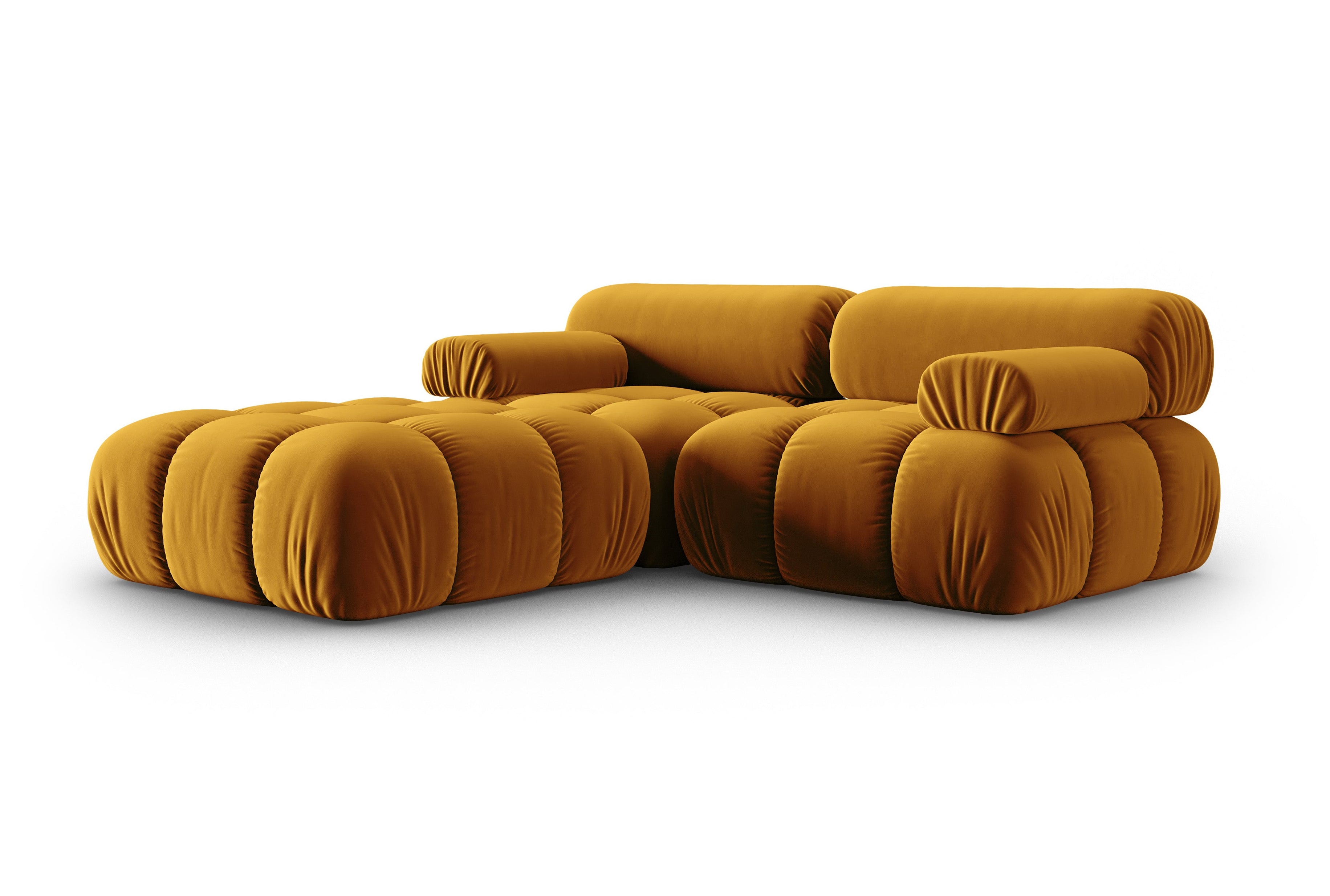 Samt-Ecksofa 3-Sitzer CORTINA gelb