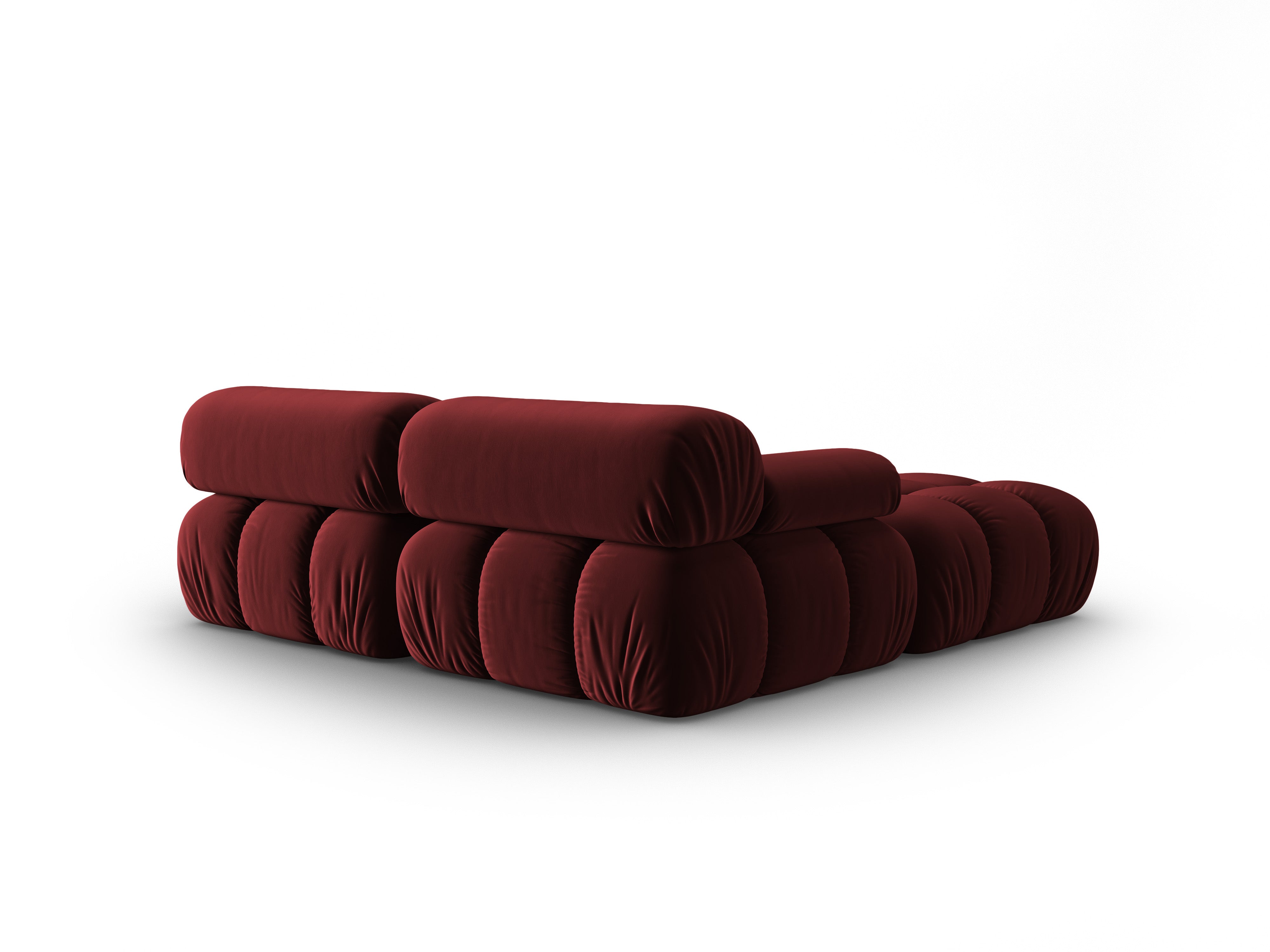 Samt-Ecksofa 3-Sitzer CORTINA weinrot