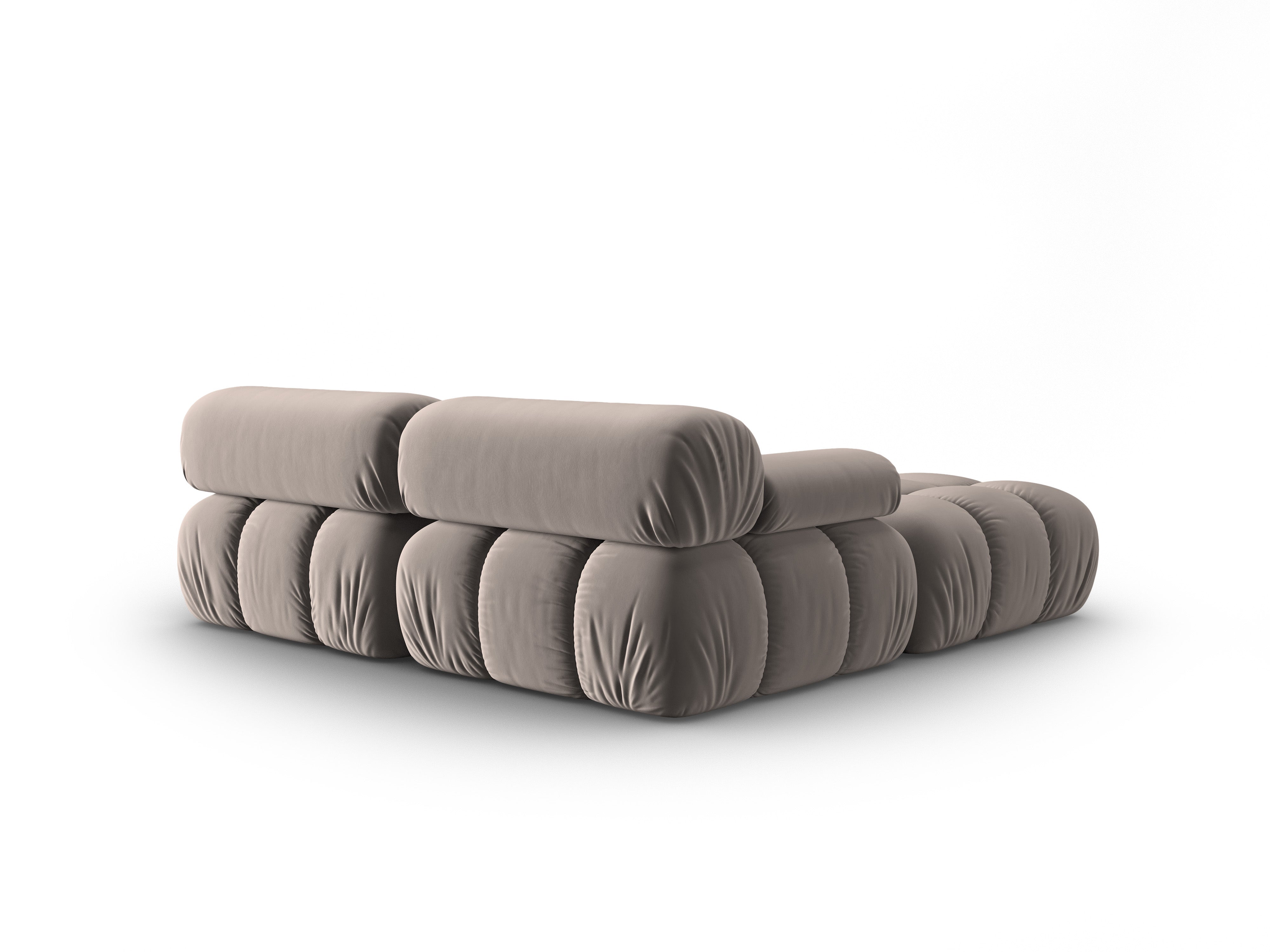 Samt-Ecksofa 3-Sitzer CORTINA cappuccino