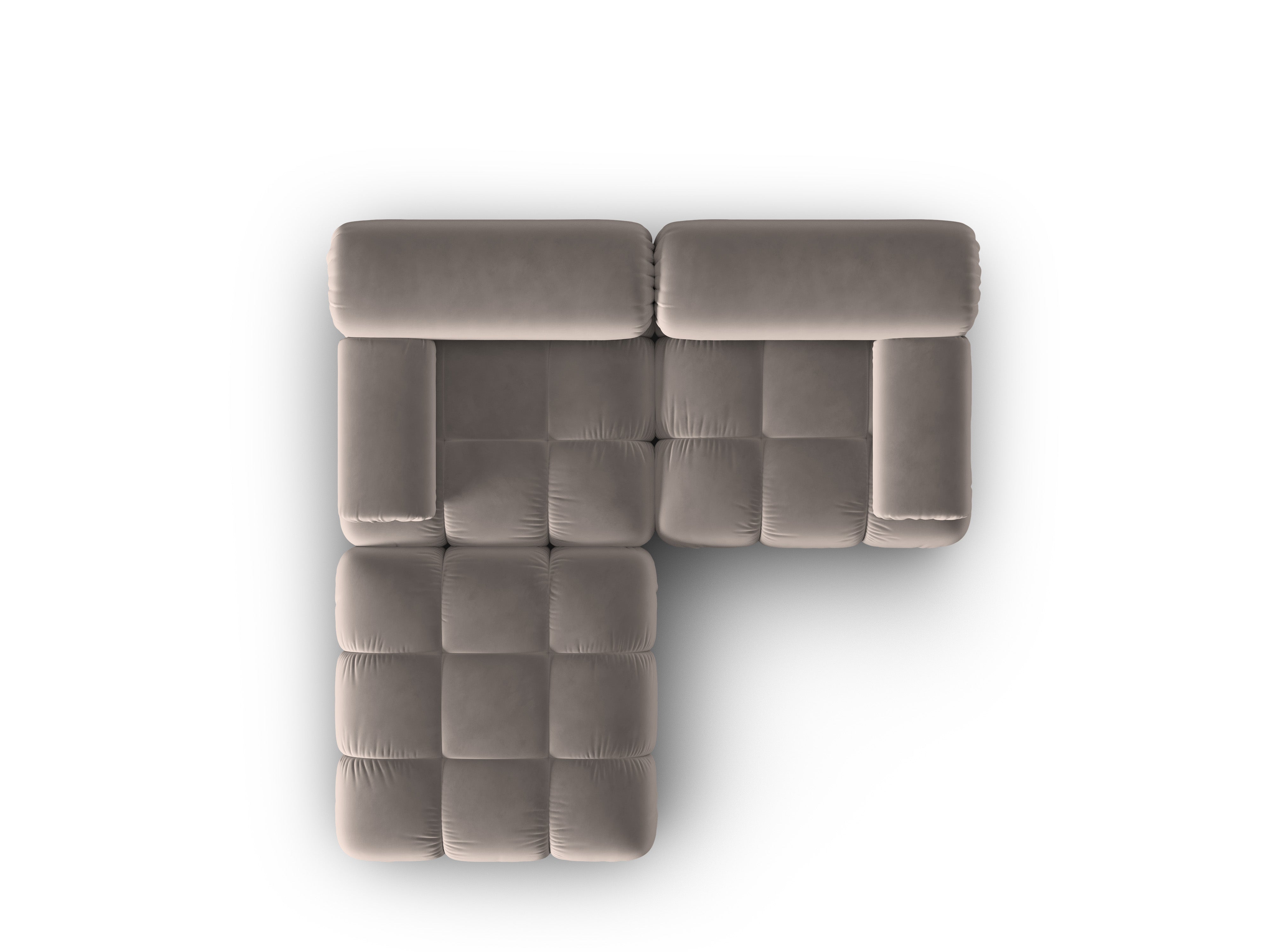 Samt-Ecksofa 3-Sitzer CORTINA cappuccino