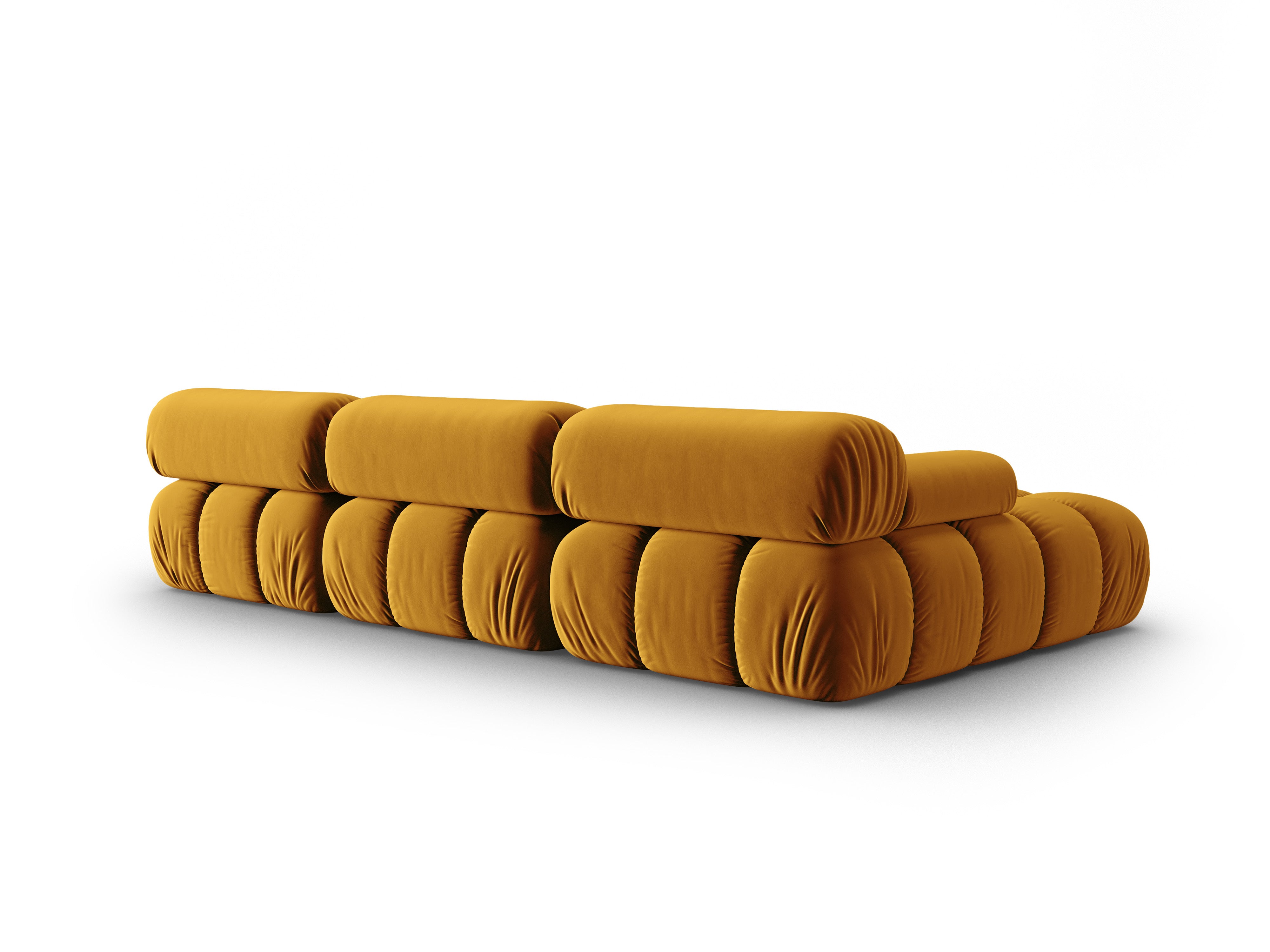 CORTINA Yellow Velvet Left-Facing Sofa for 4 People